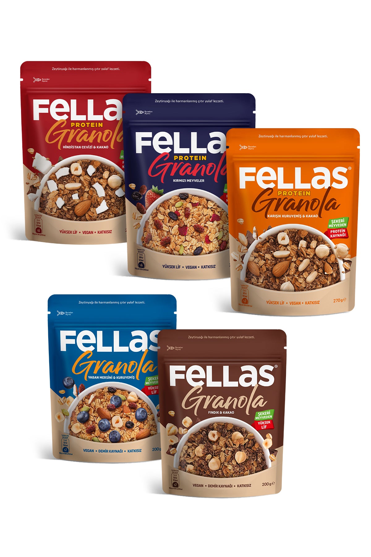 Granola 5'li Avantaj Paketi | Fellas Foods – Fellas - Katkısız