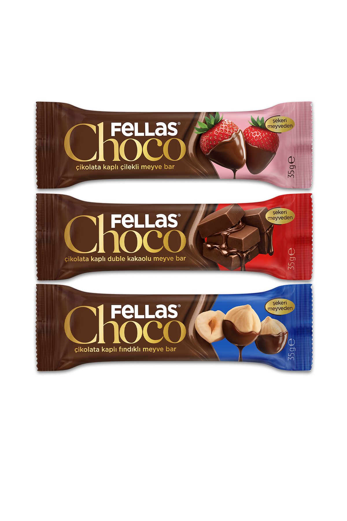Choco - Çikolata Kaplı Meyve Bar (35 g) - Karma Kutu (12 Adet