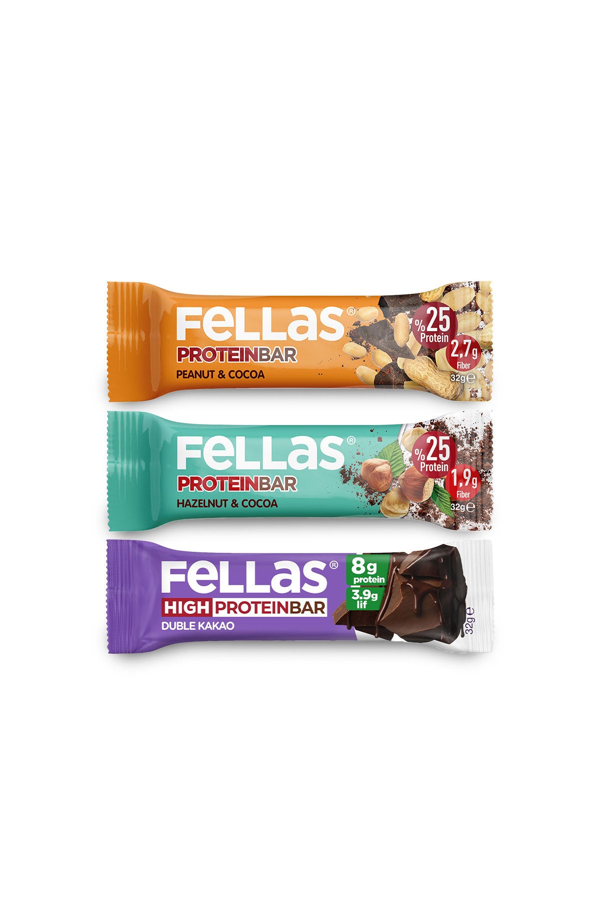 Protein Bar (32 g) Karma Kutu - 12 Adet (3 Çeşit)