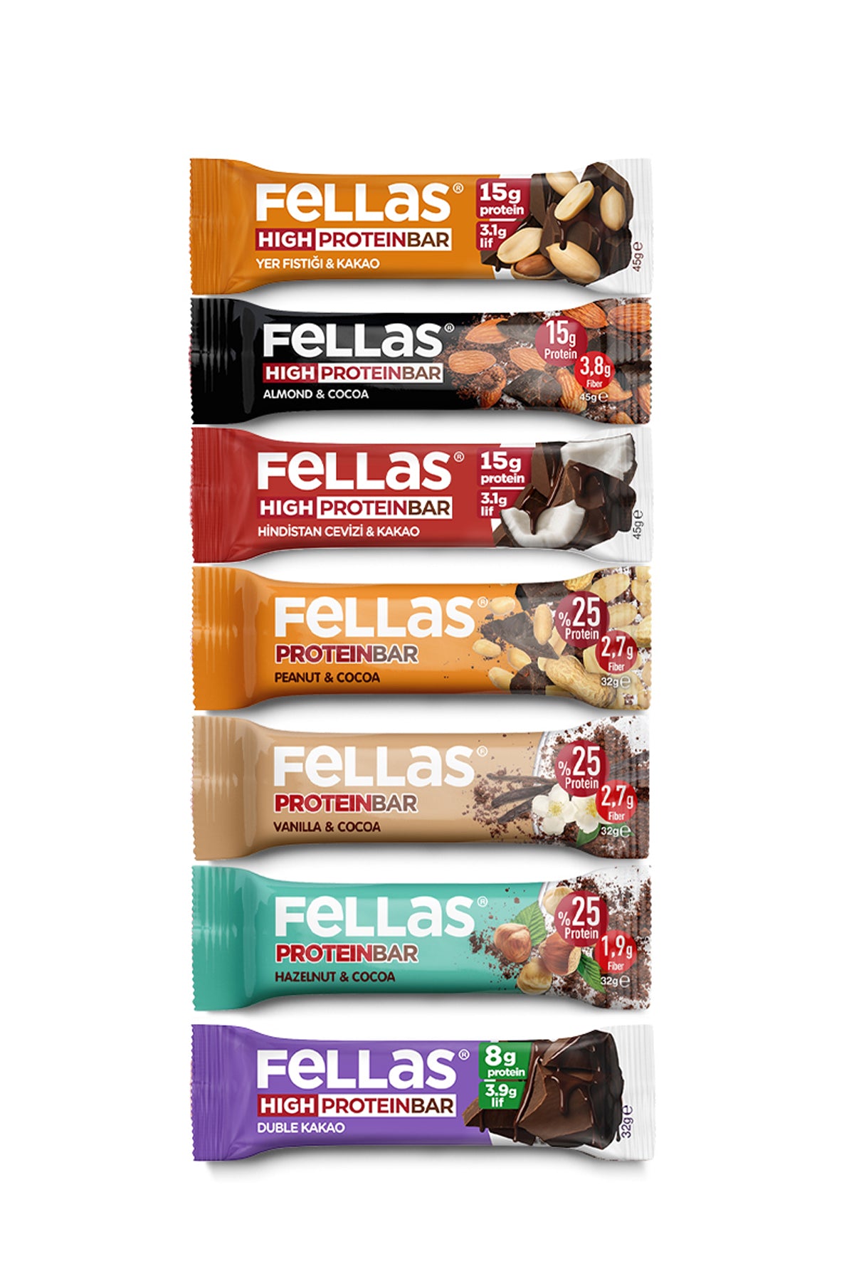 Protein Bar Süper Karma Kutu - 24 Adet (Yüksek Protein Bar (45 g) x 12 + Protein Bar (32 g) x 12)