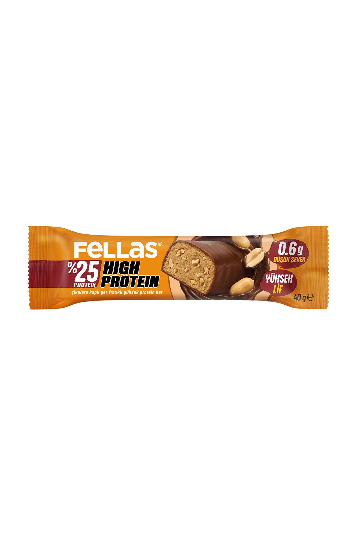 Çikolata Kaplı Yüksek Protein Bar - Yer Fıstıklı (40 g) x 12 Adet