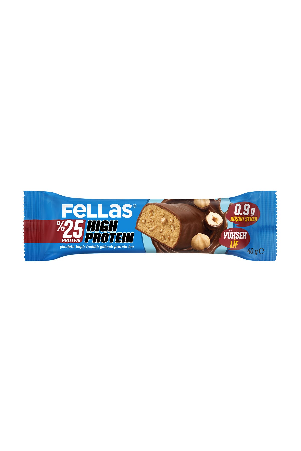 Çikolata Kaplı Yüksek Protein Bar - Fındıklı (40 g) x 12 Adet