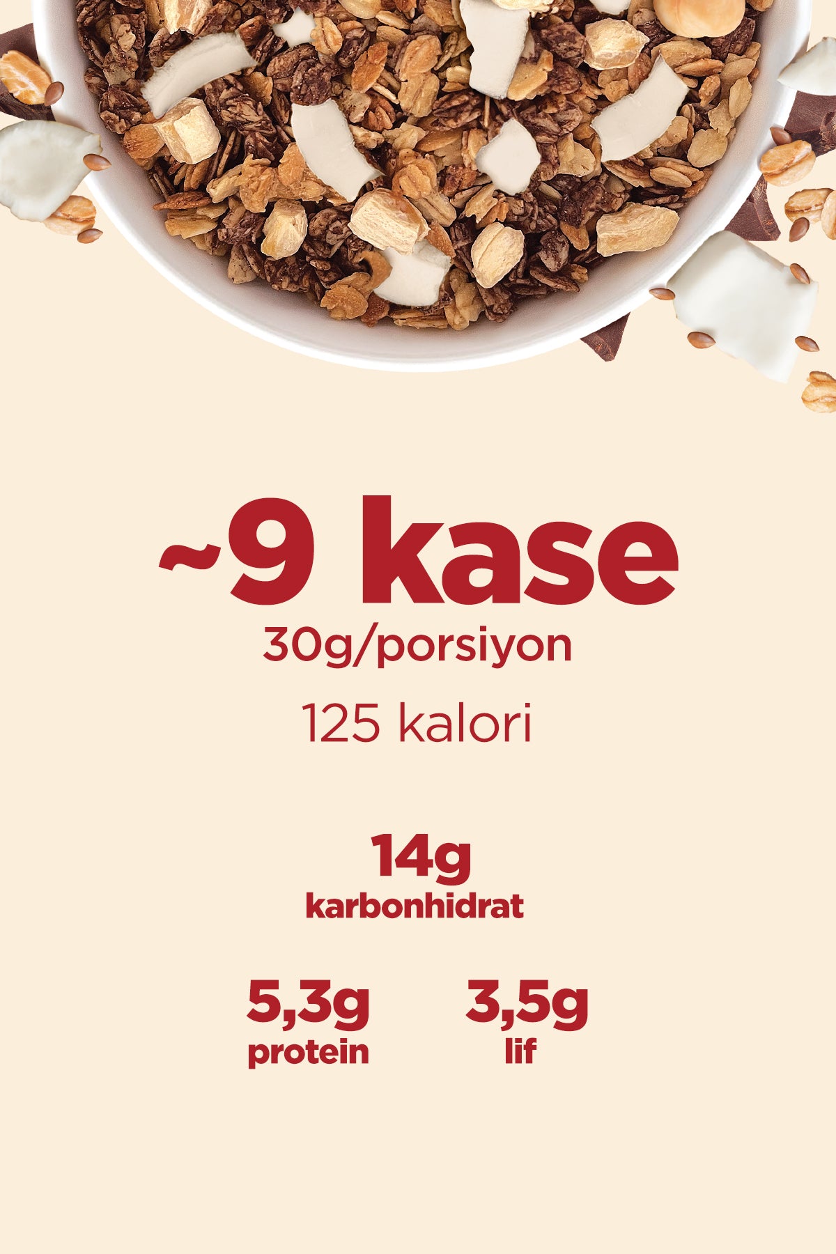 Protein Granola - Hindistan Cevizi & Kakao (270 g) - 3'lü Paket