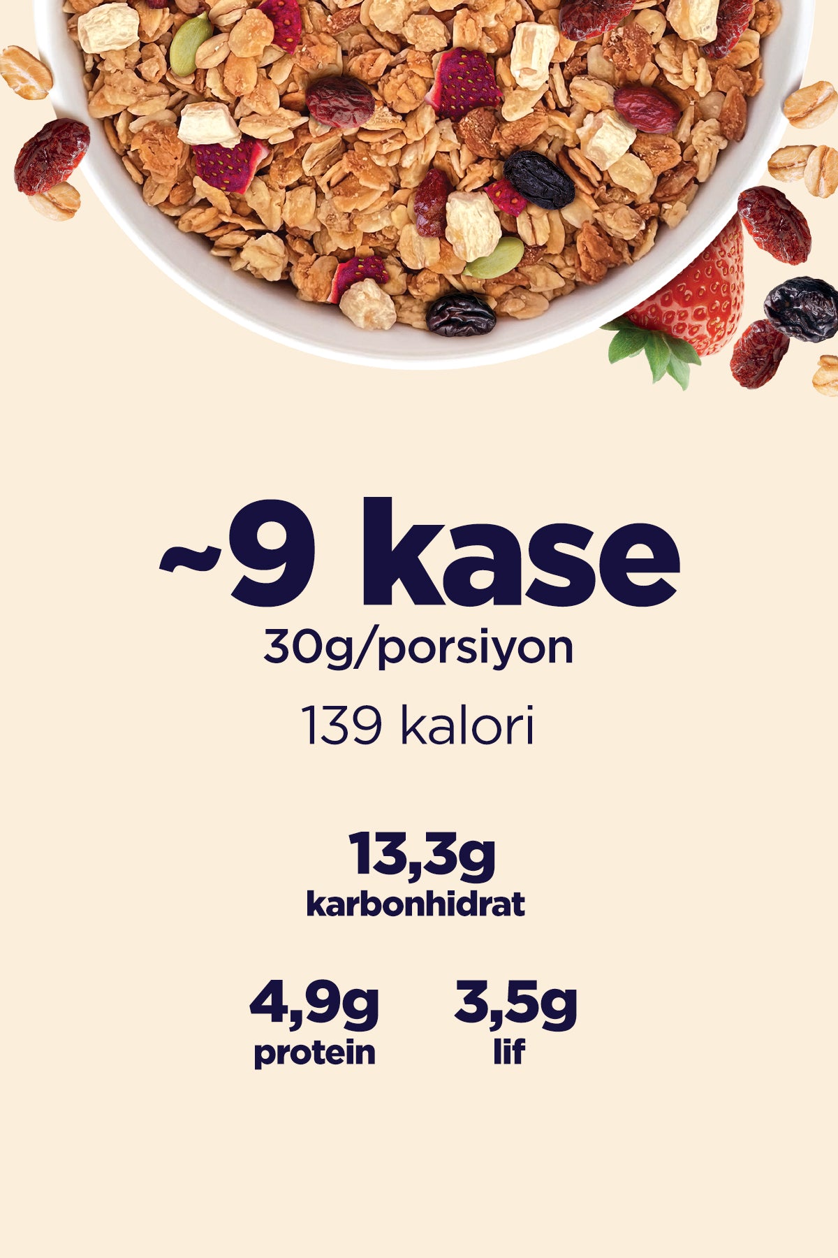 Protein Granola - Kırmızı Meyveler (270 g) - 3'lü Paket
