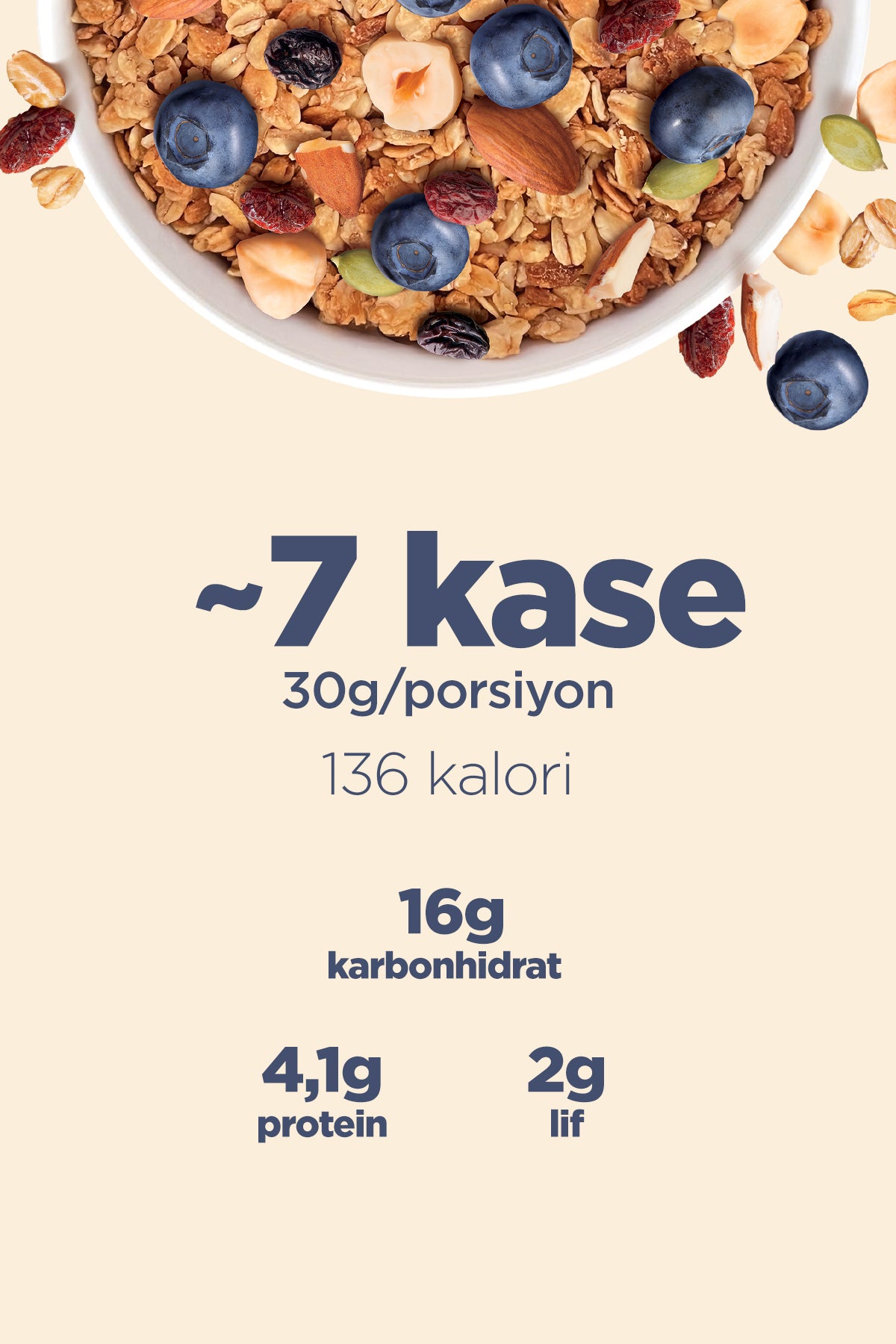 Granola - Yaban Mersini & Kuruyemiş (200 g) - 3'lü Paket