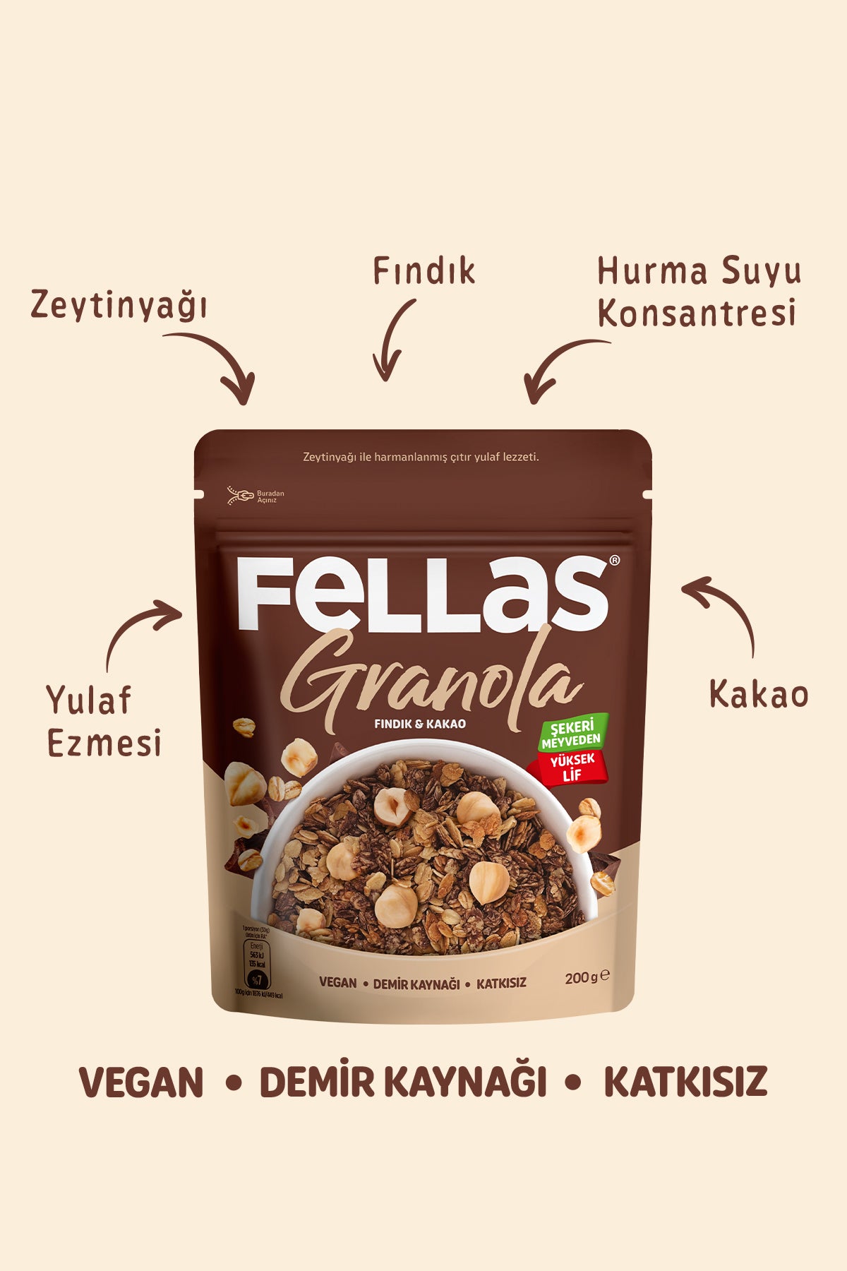 Granola - Fındık & Kakao (200 g)