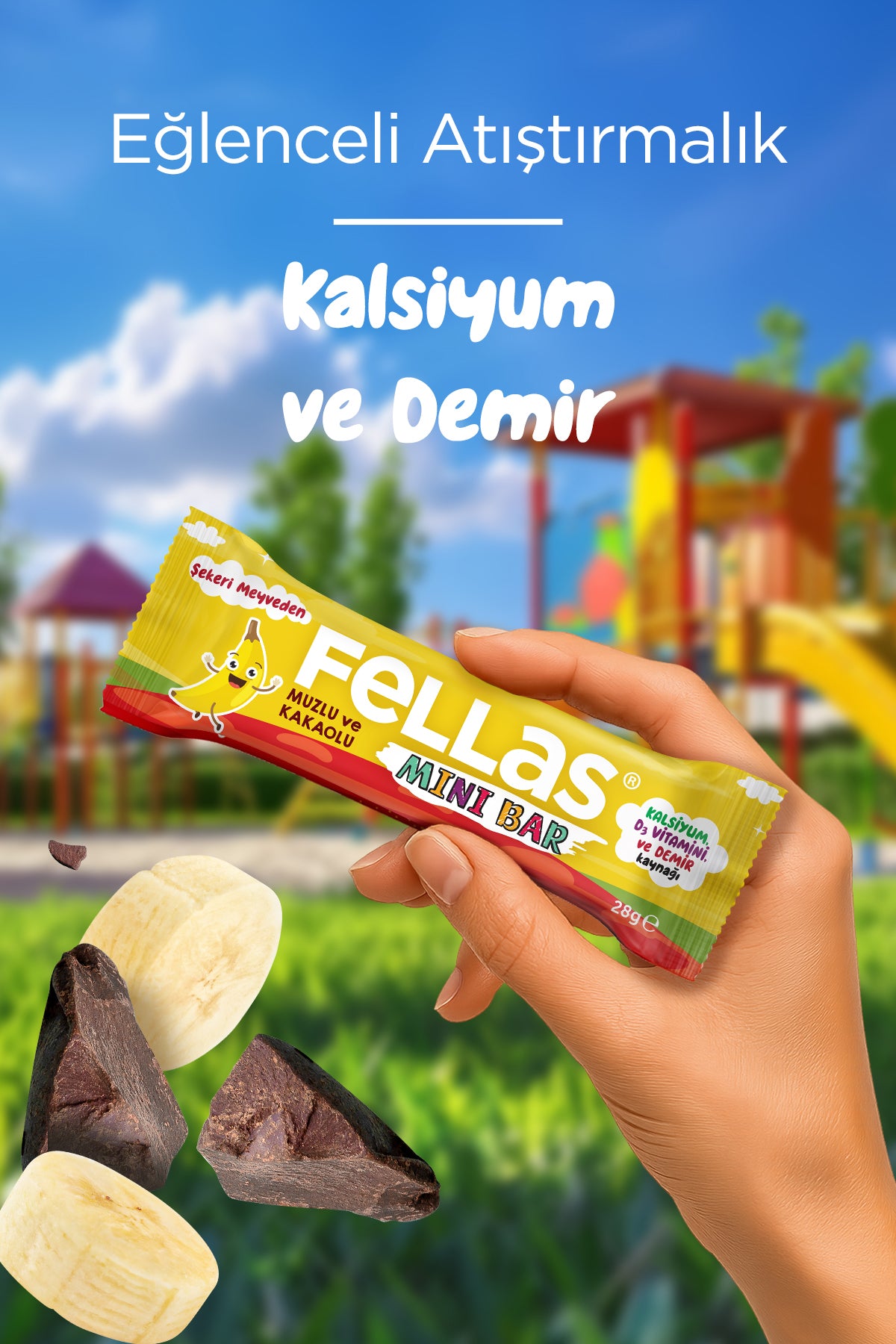 Mini Meyve Bar - Muzlu ve Kakaolu (28 g) x 12 Adet