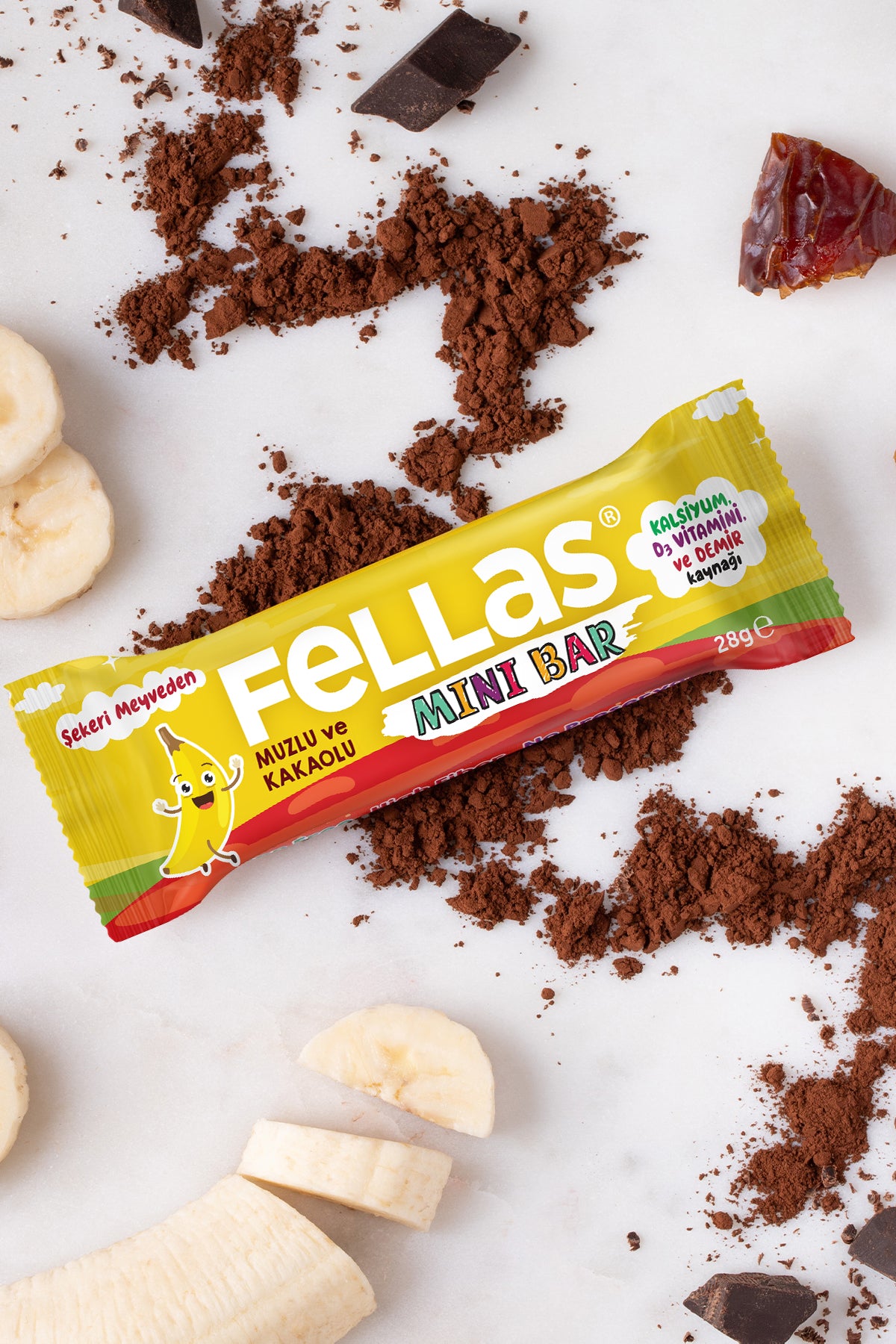 Mini Meyve Bar - Muzlu ve Kakaolu (28 g) x 12 Adet