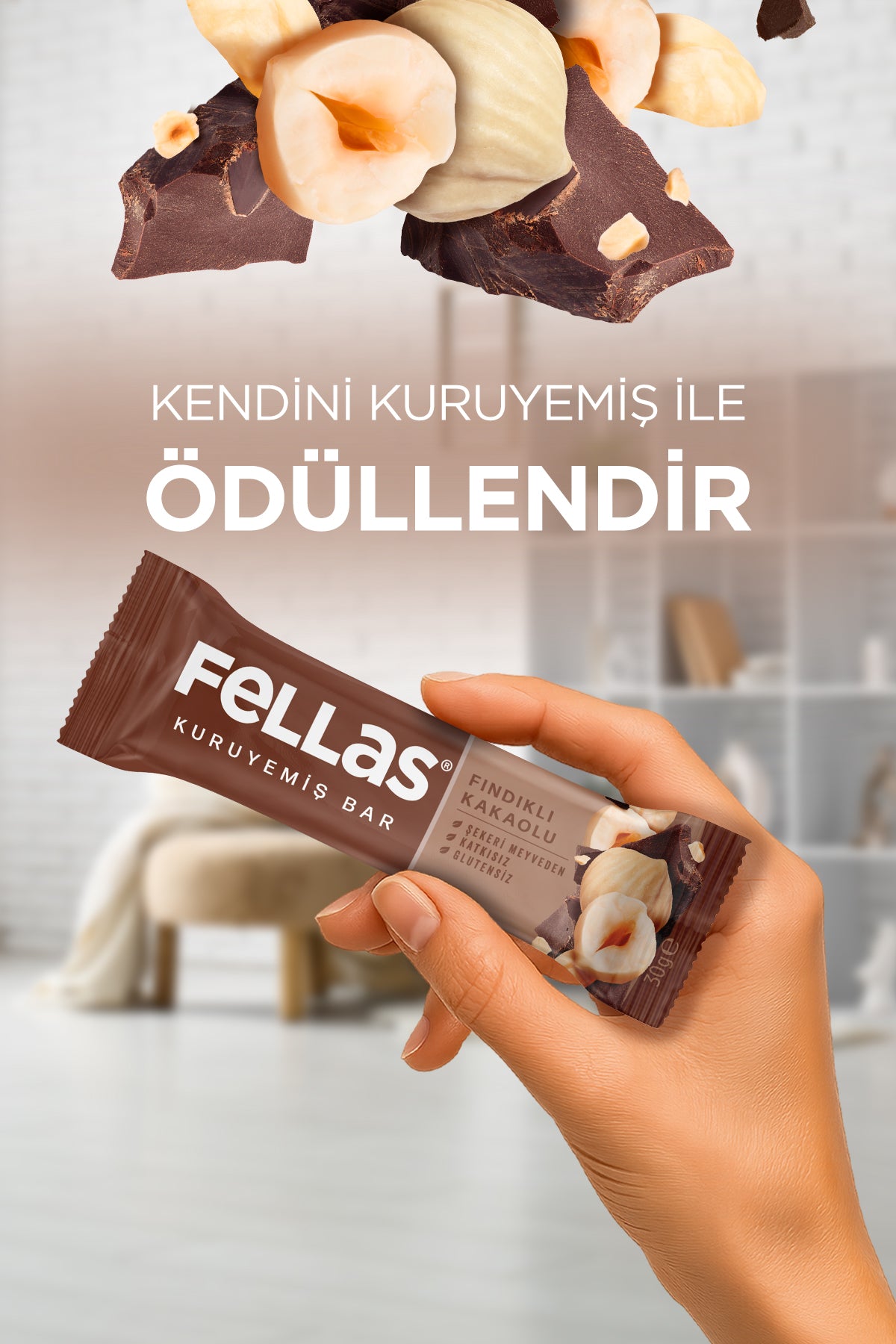 Fındıklı Kakaolu Kuruyemiş Bar (30 g) x 12 Adet