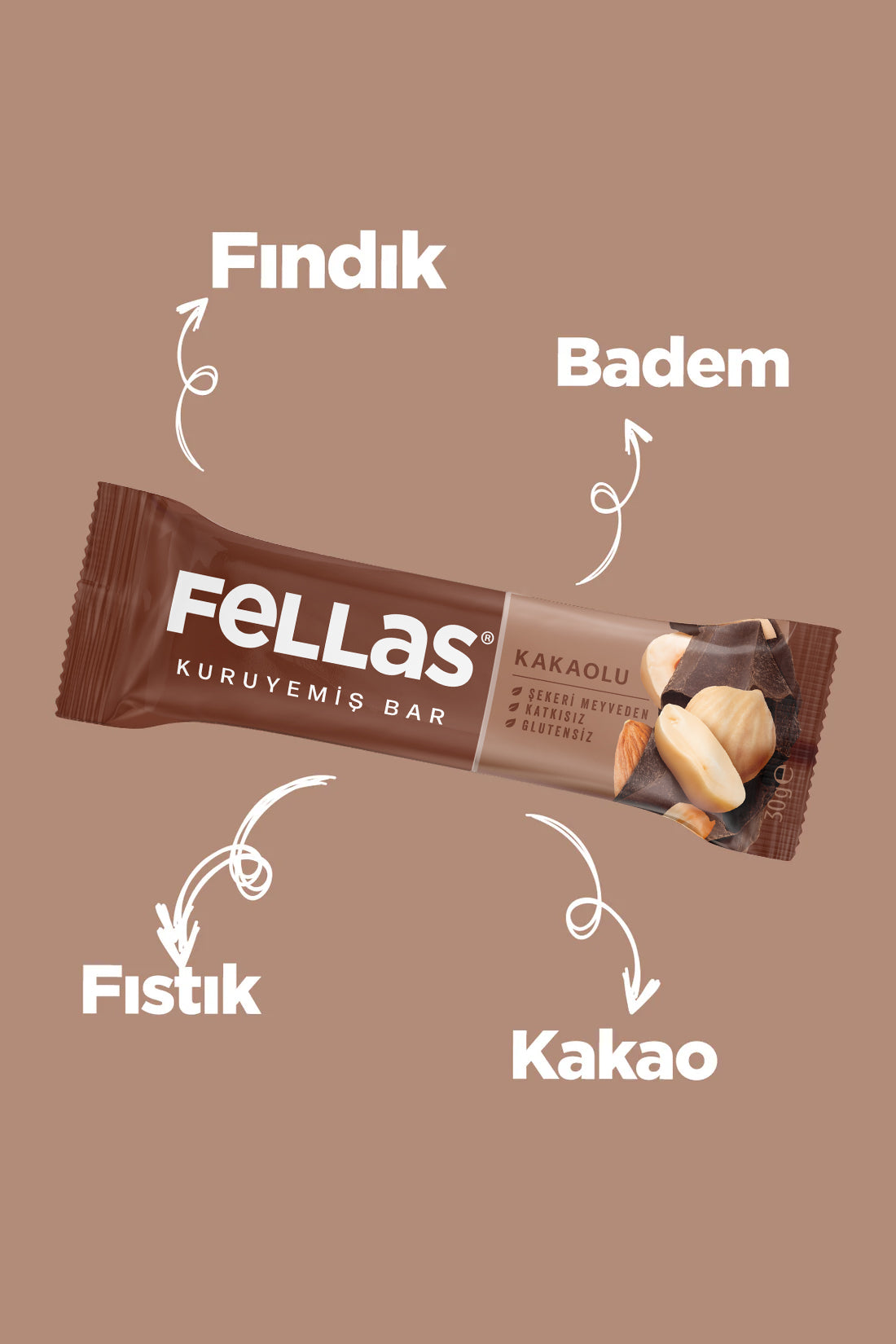 Kakaolu Kuruyemiş Bar (30 g) x 12 Adet