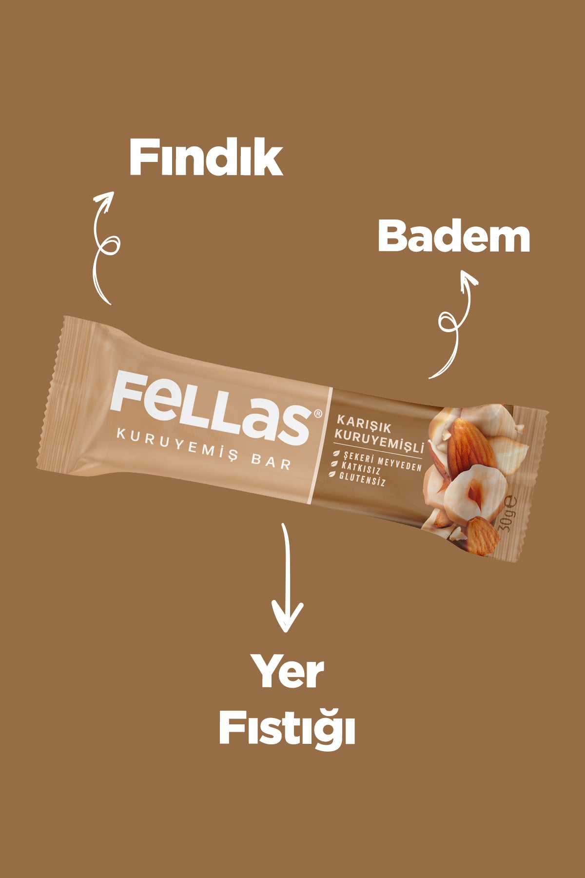 Karışık Kuruyemiş Bar (30 g) x 12 Adet