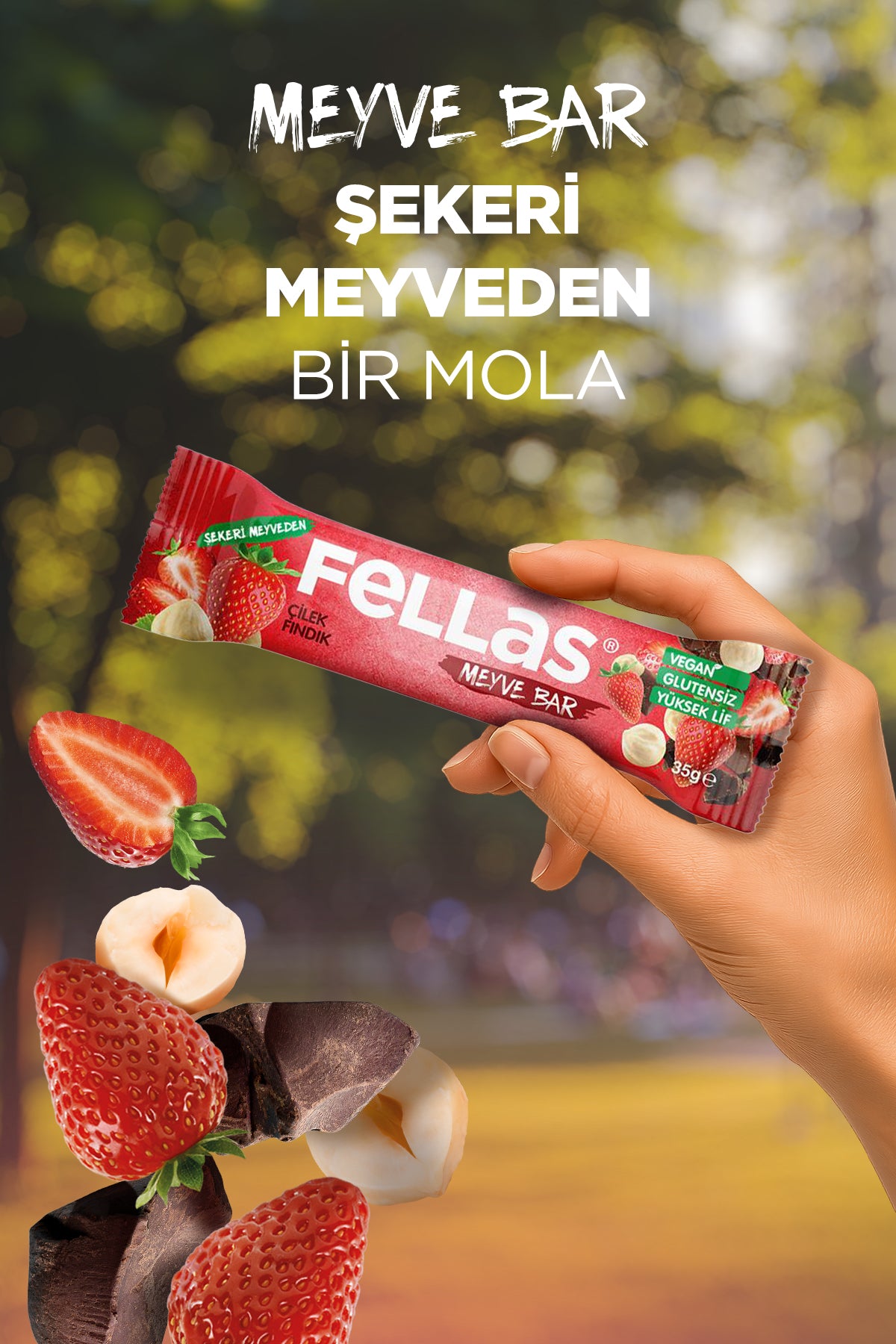 Meyve Bar - Çilekli ve Fındıklı (35 g) x 12 Adet