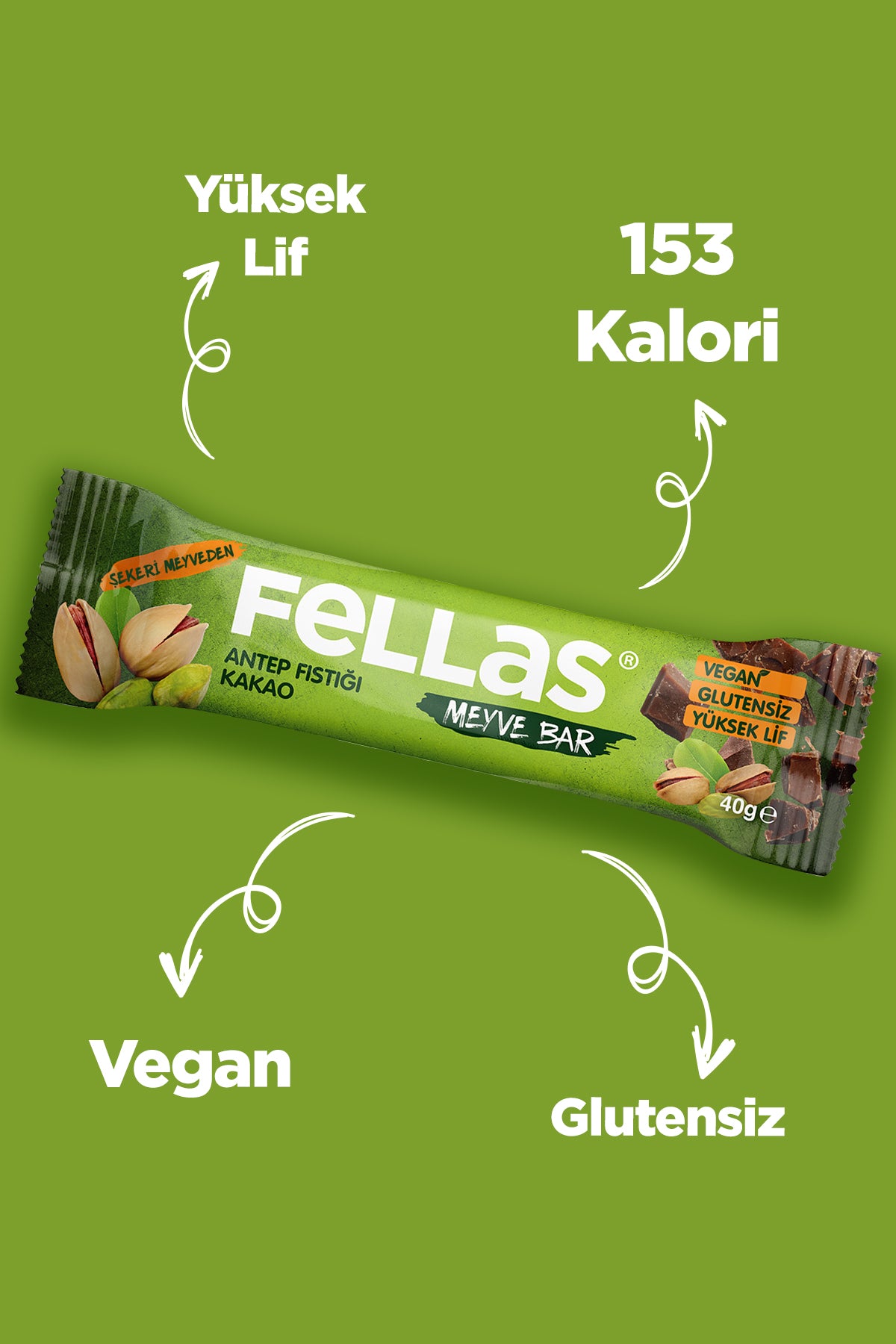 Meyve Bar (40 g) Süper İkili Kutu - 24 Adet (Hindistan Cevizli x 12 + Antep Fıstıklı x 12)