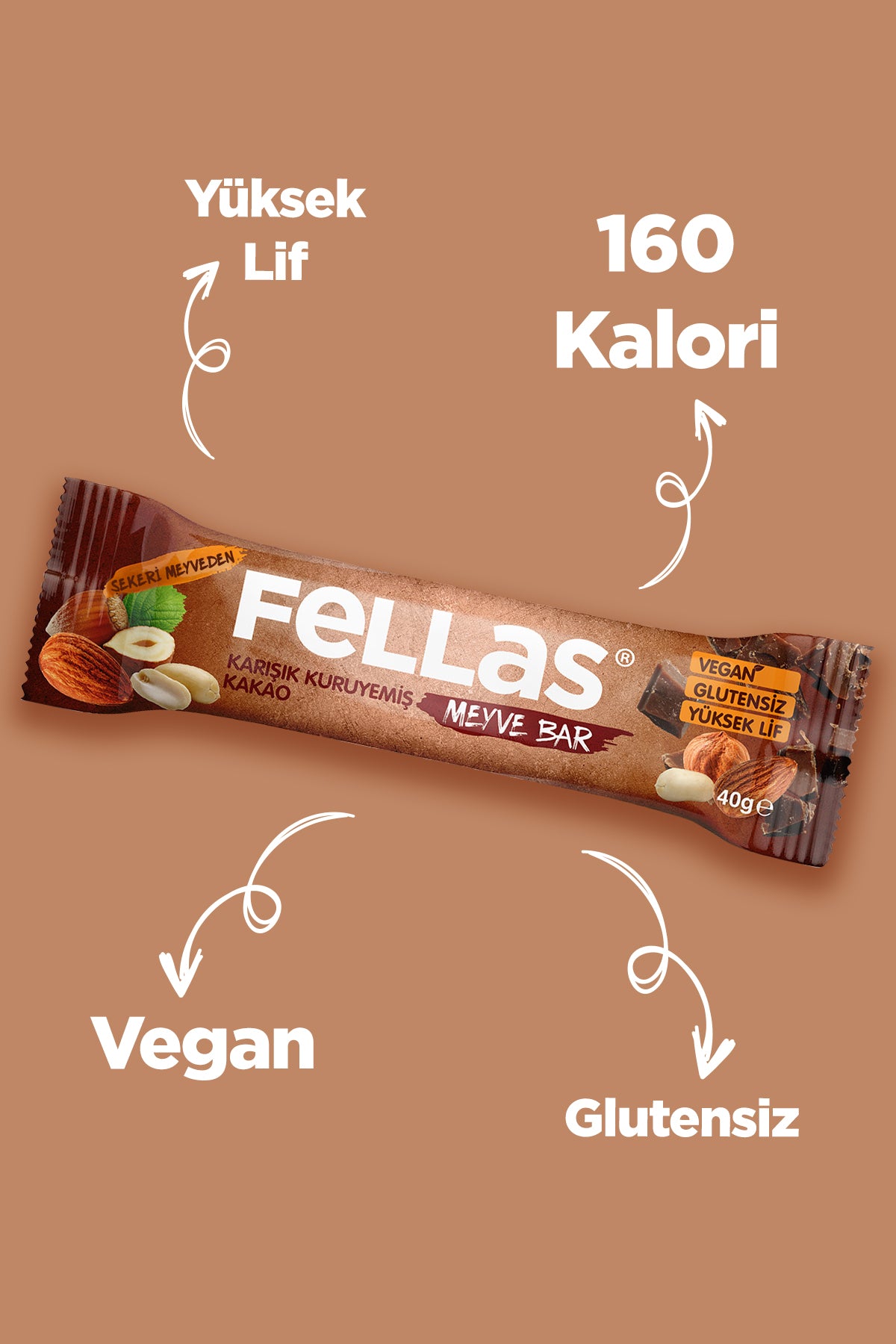 Meyve Bar (40 g) Süper İkili Kutu - 24 Adet (Karışık Kuruyemişli x 12 + Yaban Mersinli x 12)