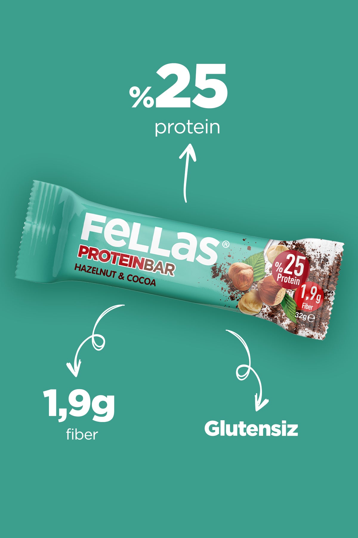 Protein Bar (32 g) Süper İkili Kutu - 24 Adet (Duble Kakaolu x 12 Adet + Fındıklı ve Kakaolu x 12 Adet)