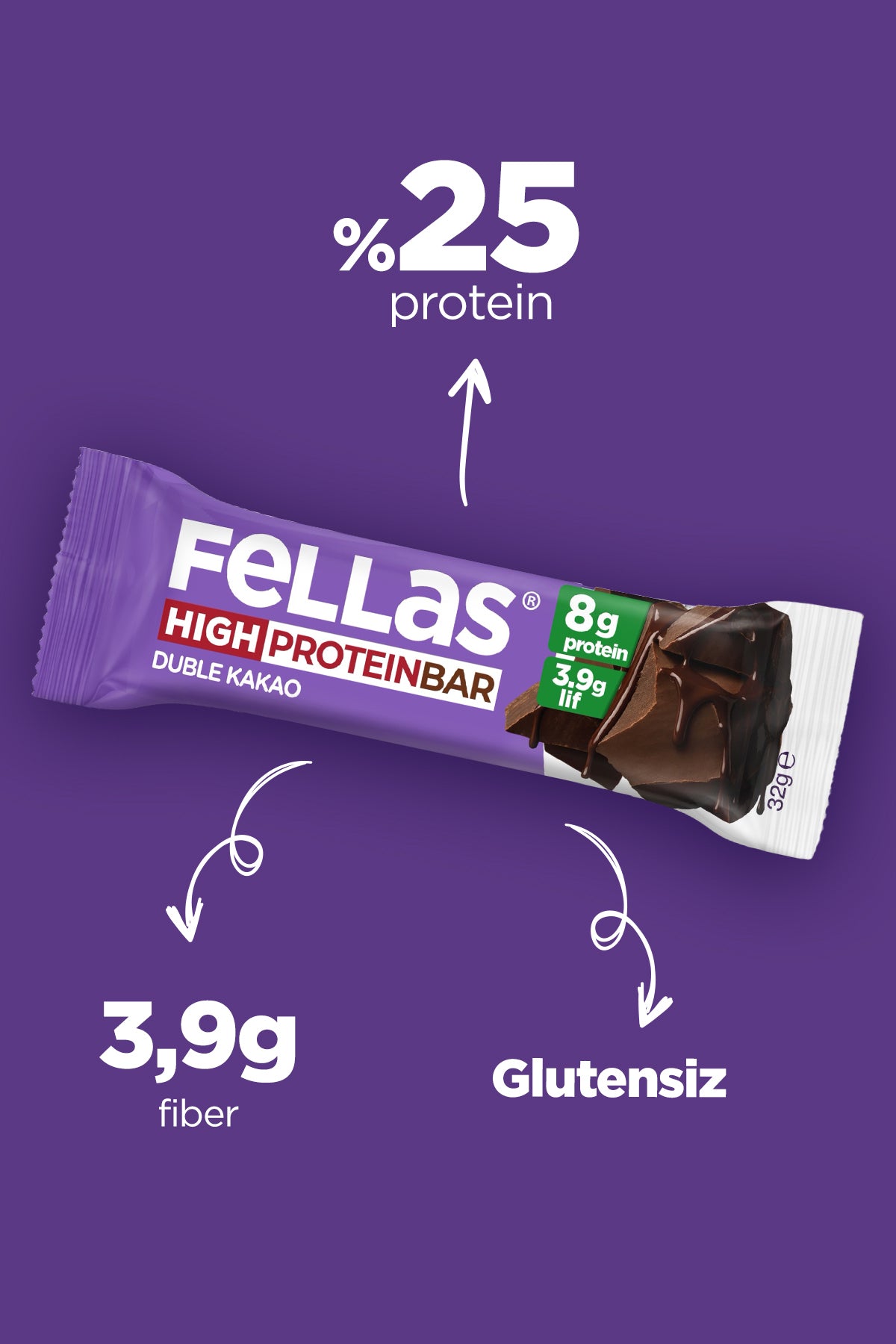 Protein Bar - Duble Kakaolu (32 g) x 12 Adet