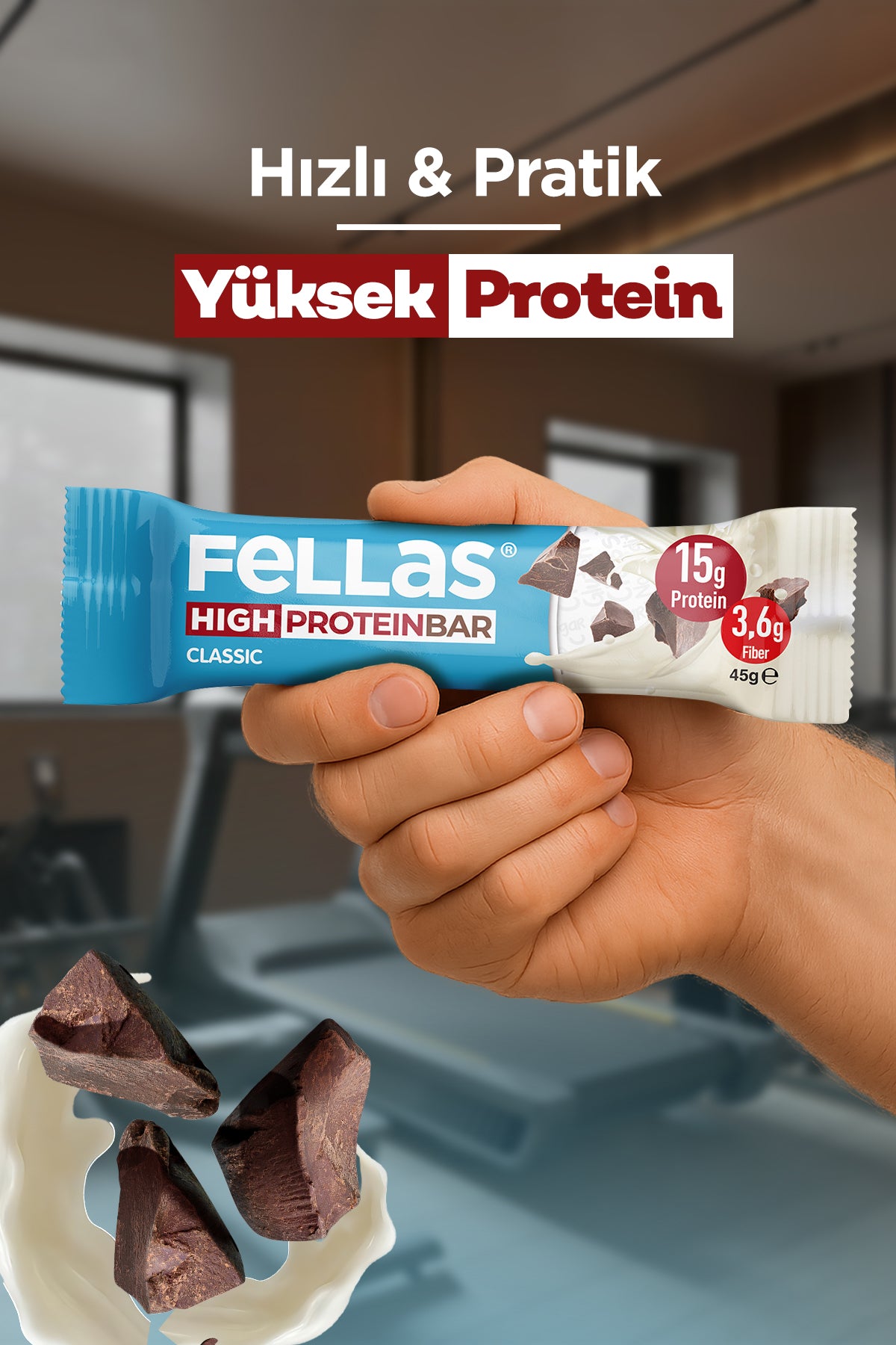 Yüksek Protein Bar - Klasik Sade (45 g) x 12 Adet