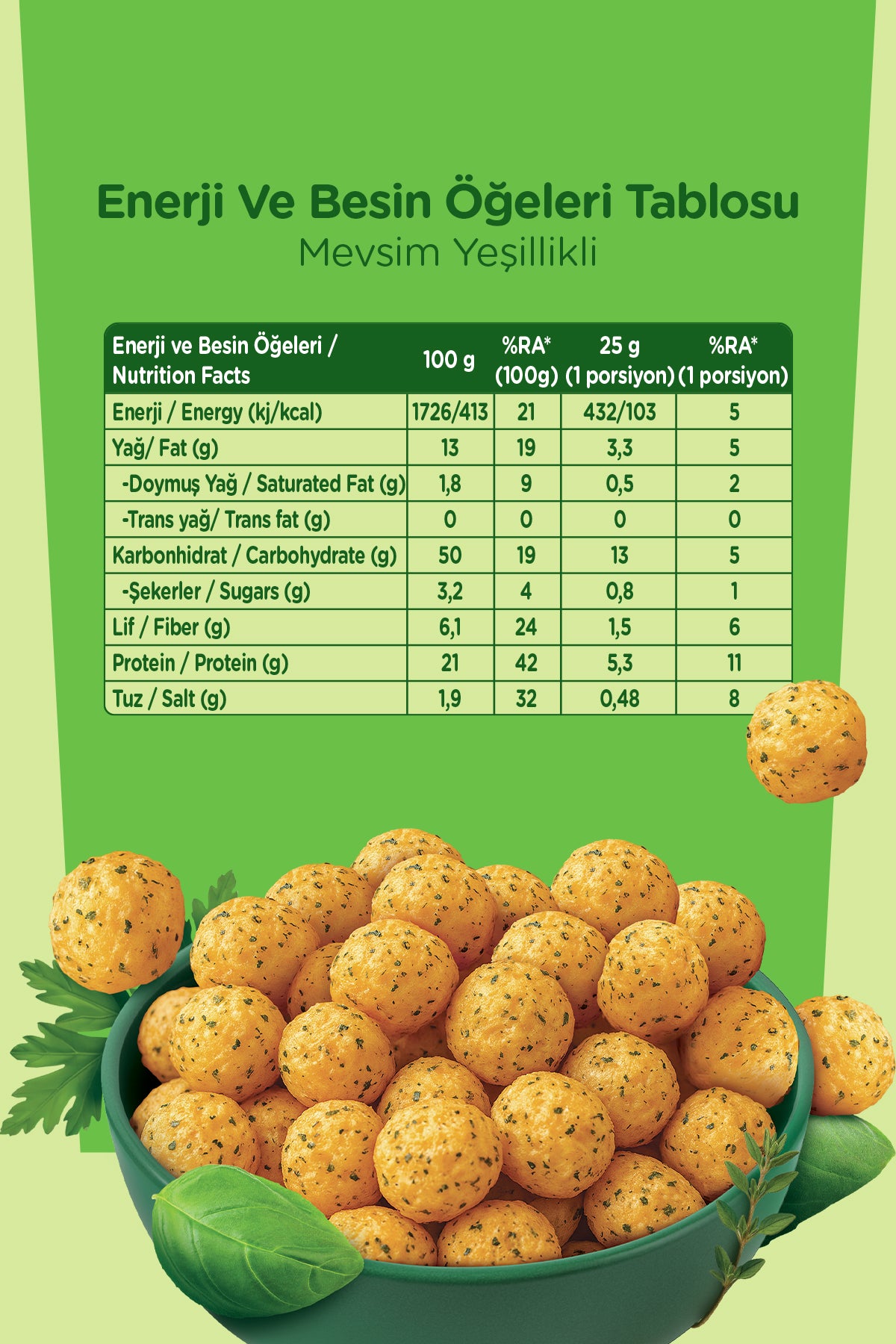 Nohut Cipsi 6'lı Mix - Mevsim Yeşillikleri (50g) x 2 + Paprika
