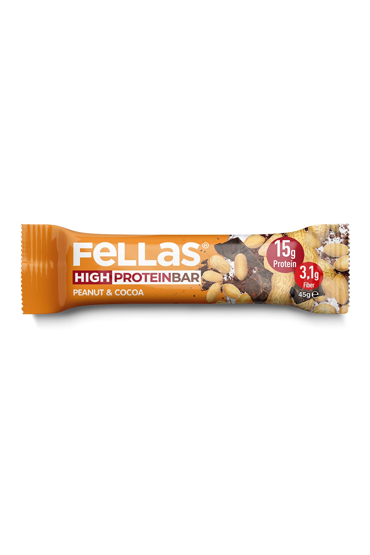 Yüksek Protein Bar - Yer Fıstıklı ve Kakaolu (45 g) x 12 Adet