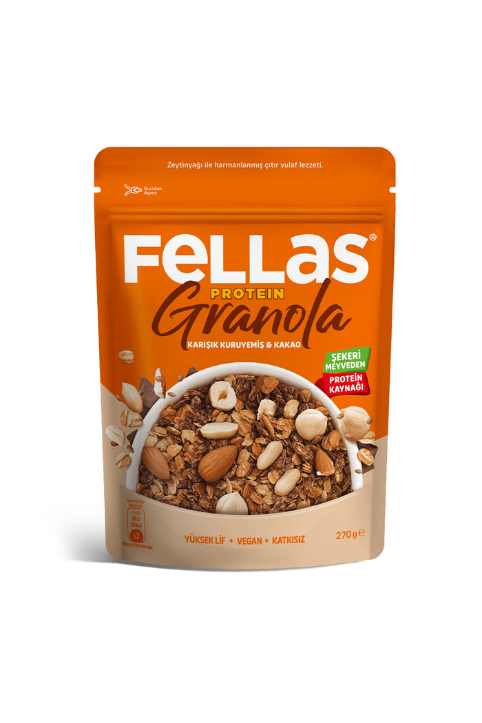 Fellas Protein Granola - Karışık Kuruyemiş & Kakao 270g | Fellas Foods ...