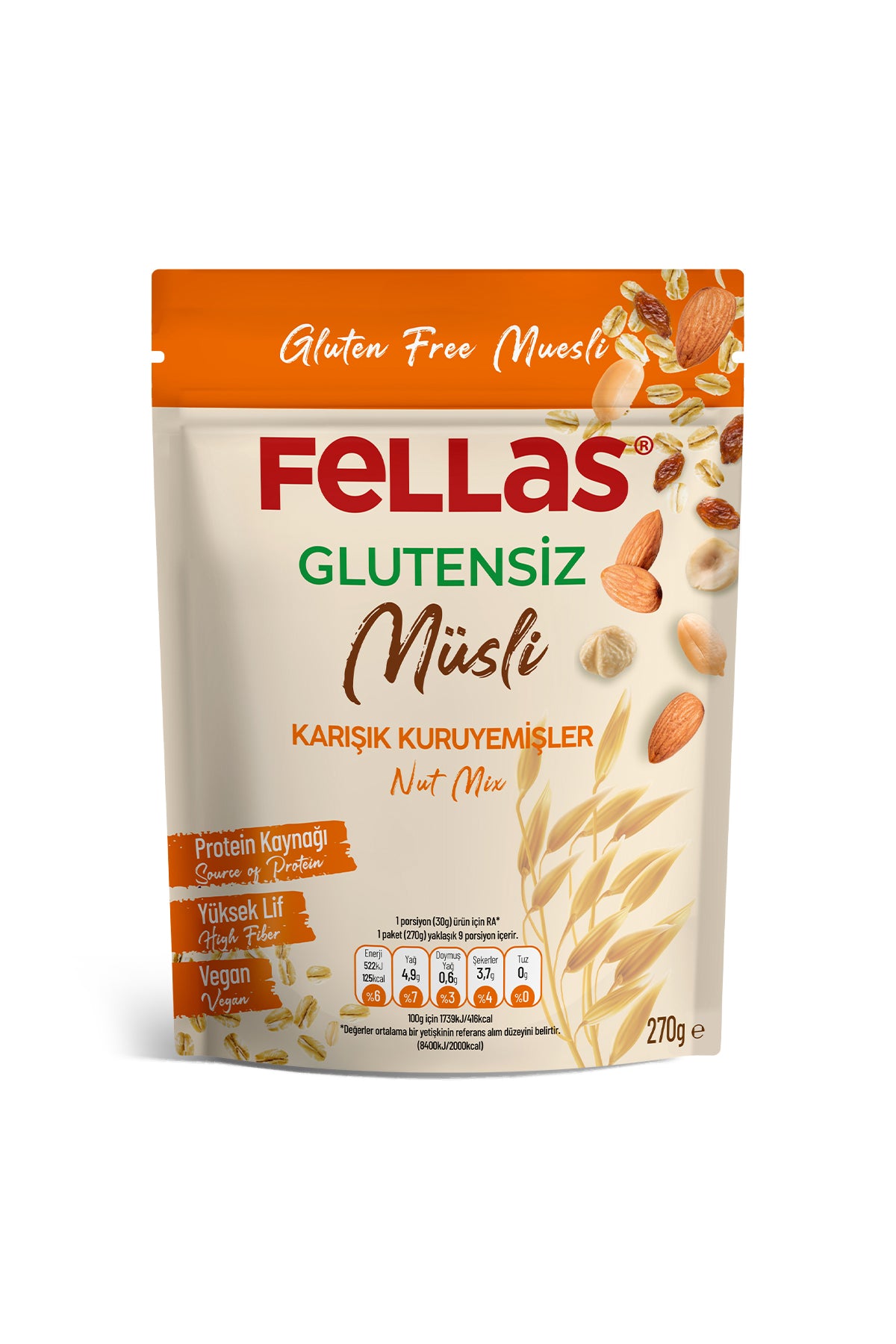 Glutensiz Müsli - Karışık Kuruyemişli (270 g)