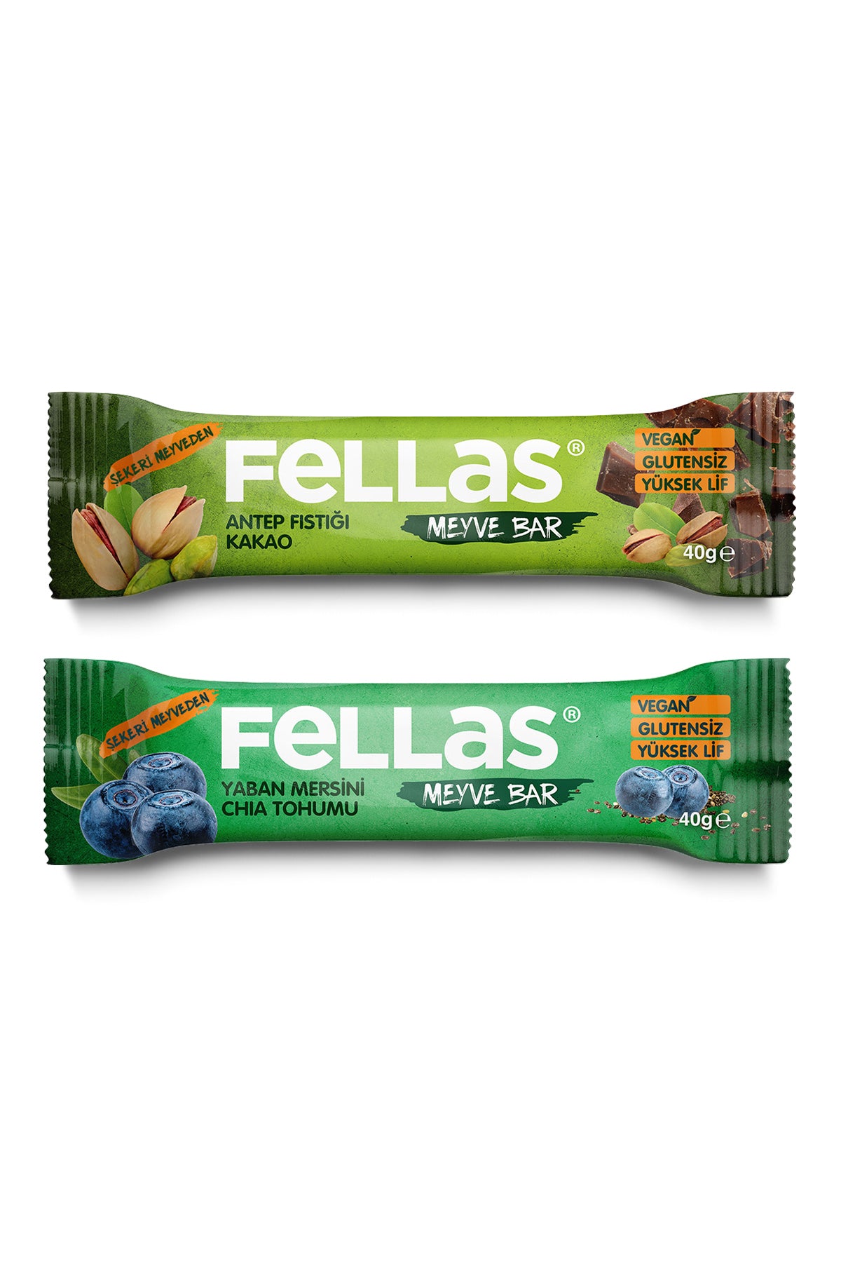 Meyve Bar (40 g) Süper İkili Kutu - 24 Adet (Antep Fıstıklı x 12 + Yaban Mersinli x 12)