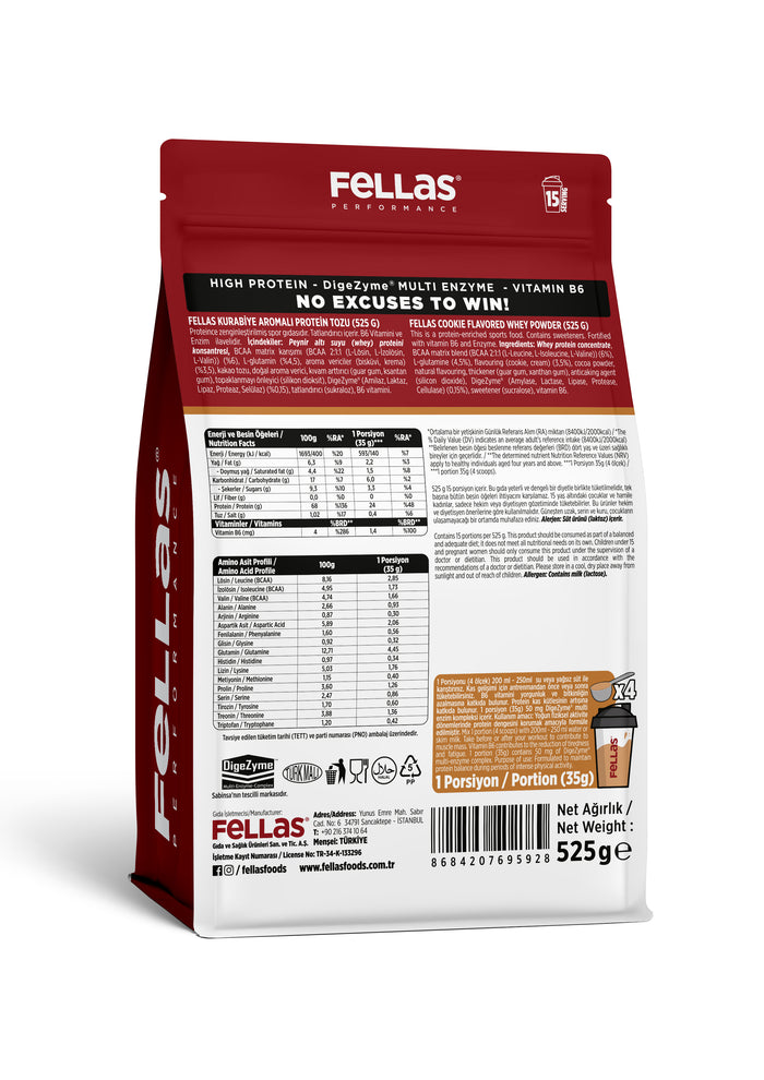 Fellas Performance Kurabiye Aromalı Whey Protein 525g – Fellas ...