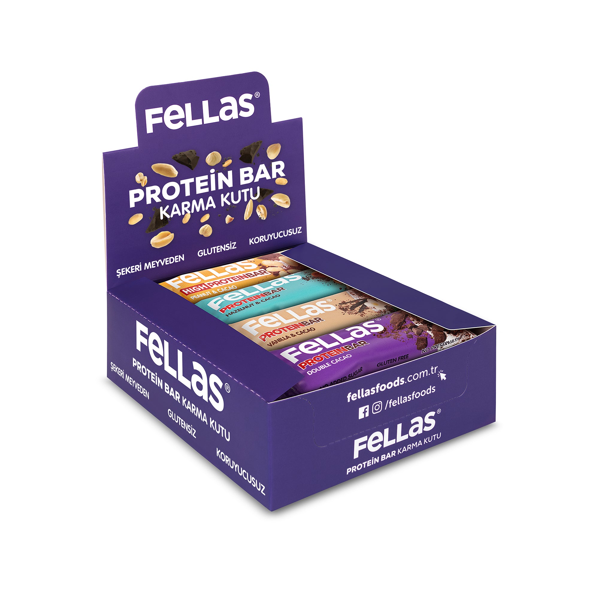 Protein Bar (32 g) Karma Kutu - 12 Adet (4 Çeşit)