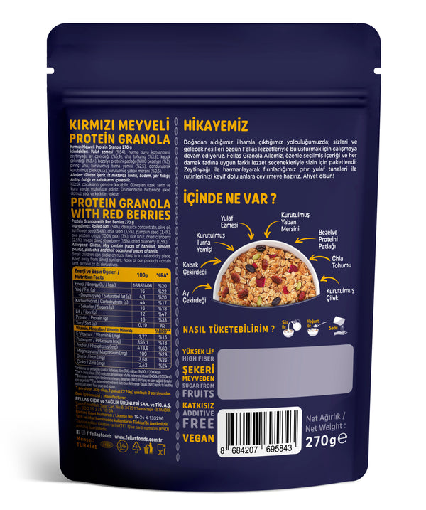 Fellas Protein Granola - Kırmızı Meyveler 270g | Fellas Foods – Fellas ...