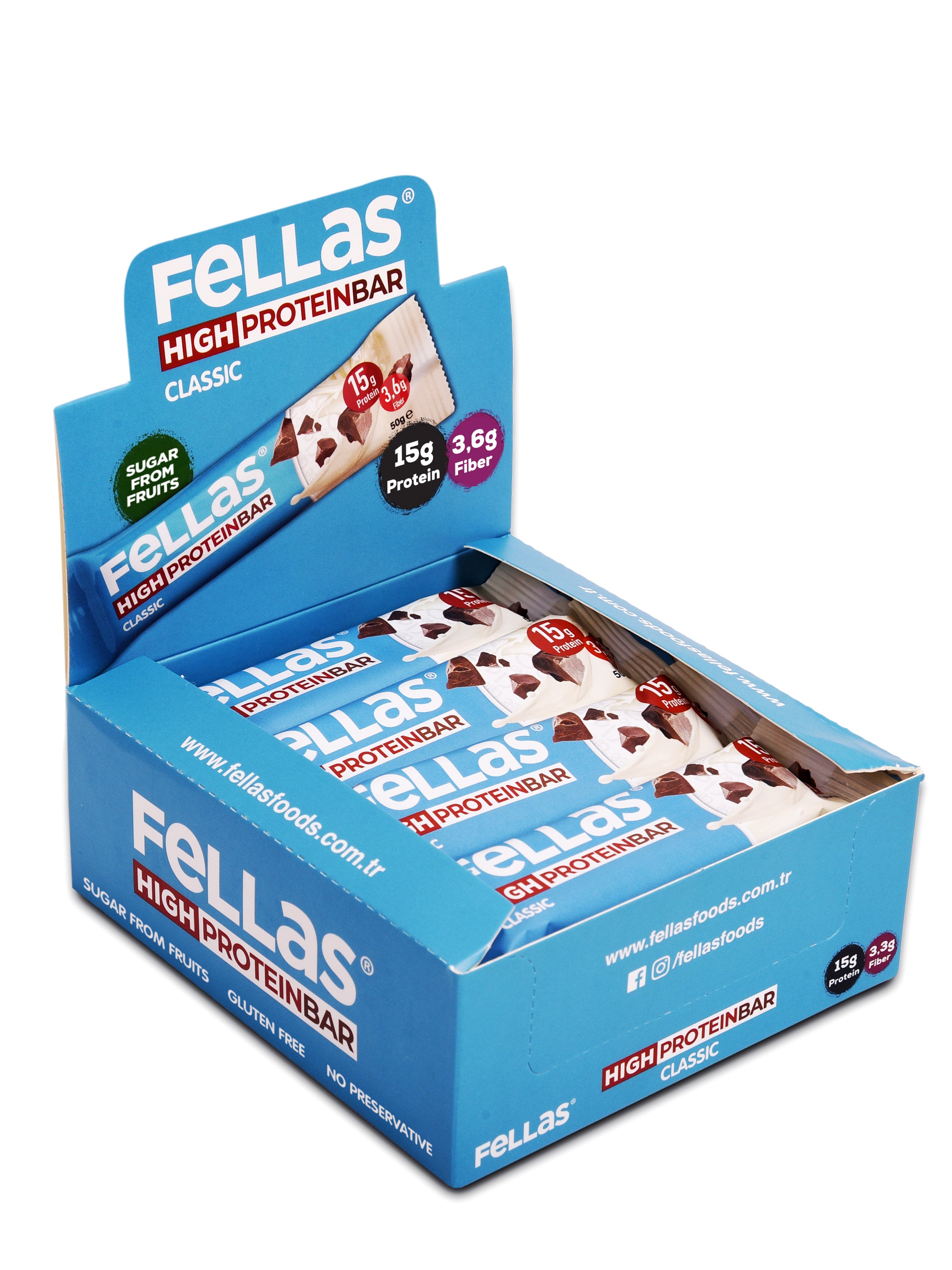 Yüksek Protein Bar - Klasik Sade (45 g) x 12 Adet