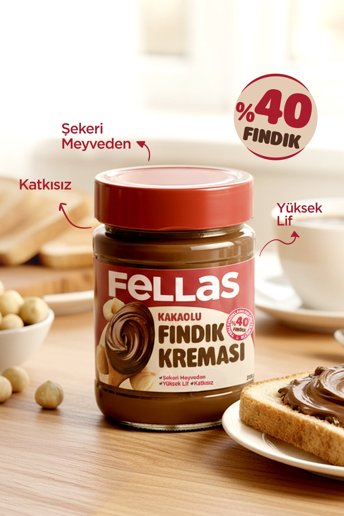 Feriz Chalon Cream 300g あれ肌用 3個セット Kakaolu Fındık Kreması (315 g) + Fıstık Ezmesi - %100 (300 g) +