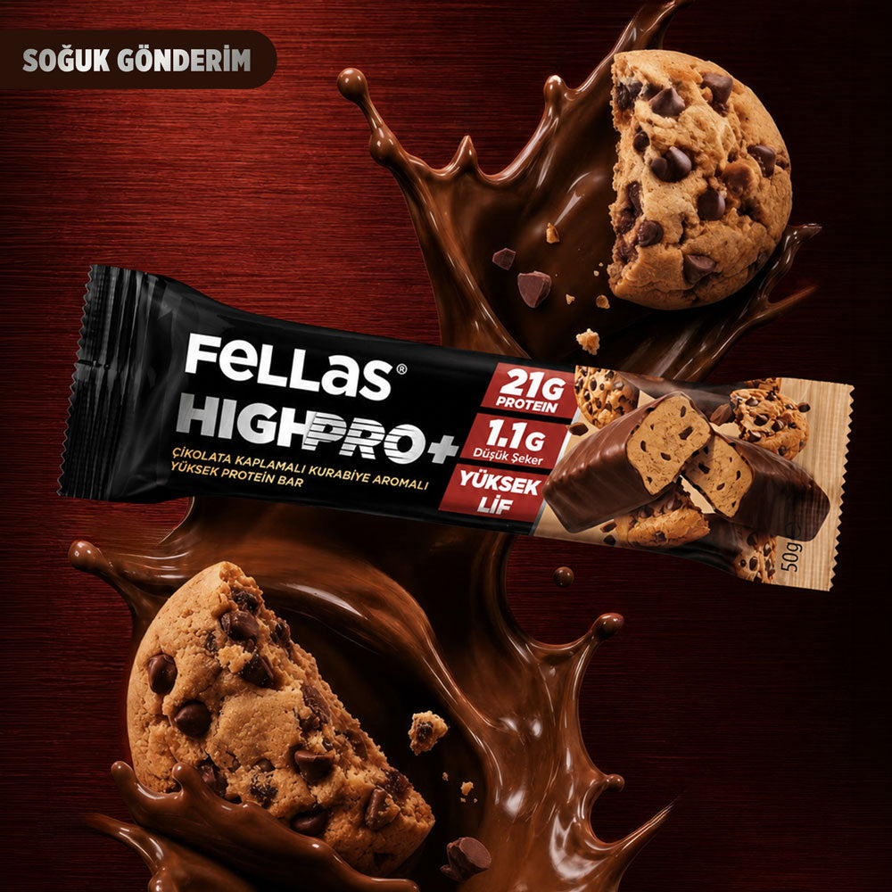 Çikolata Kaplı HighPro+ Protein Bar - Kurabiye Aromalı (50 g) x 12 Adet