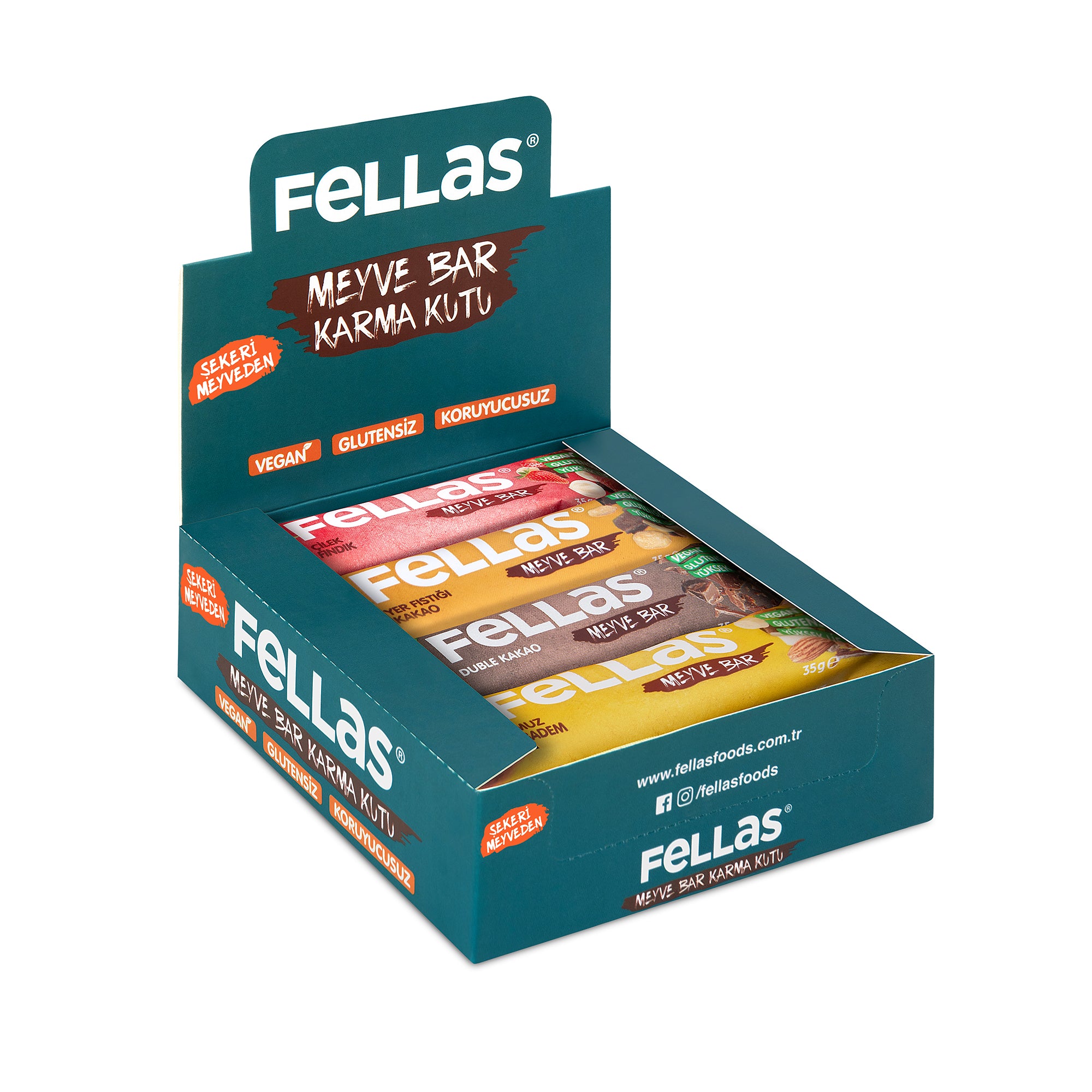 Meyve Bar (35 g) Karma Kutu - 12 Adet (4 Çeşit)