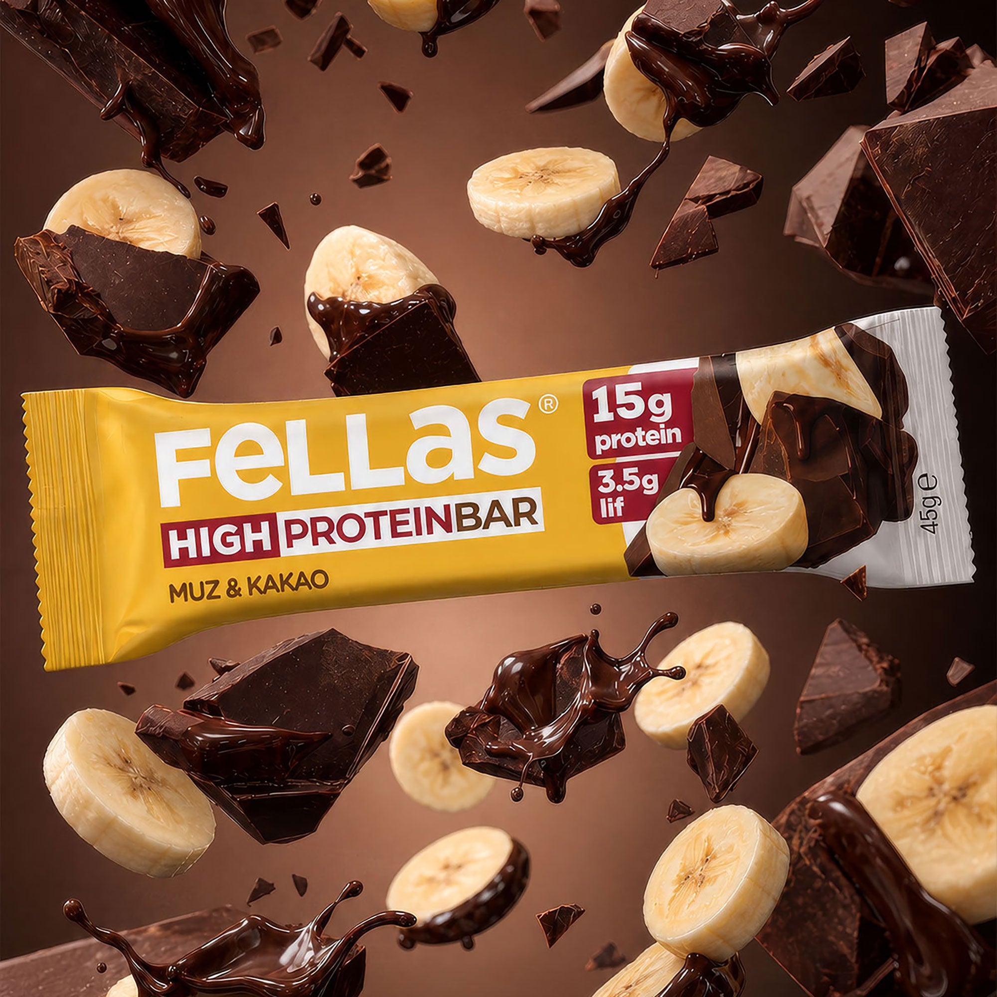 Yüksek Protein Bar - Muzlu (45 g) x 12 Adet