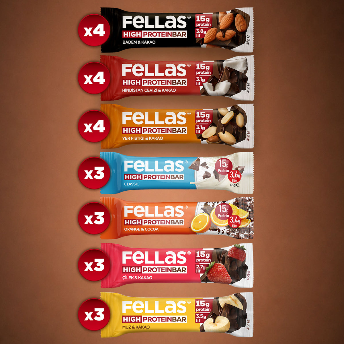 Yüksek Protein Bar Süper Karma Kutu - 24 Adet