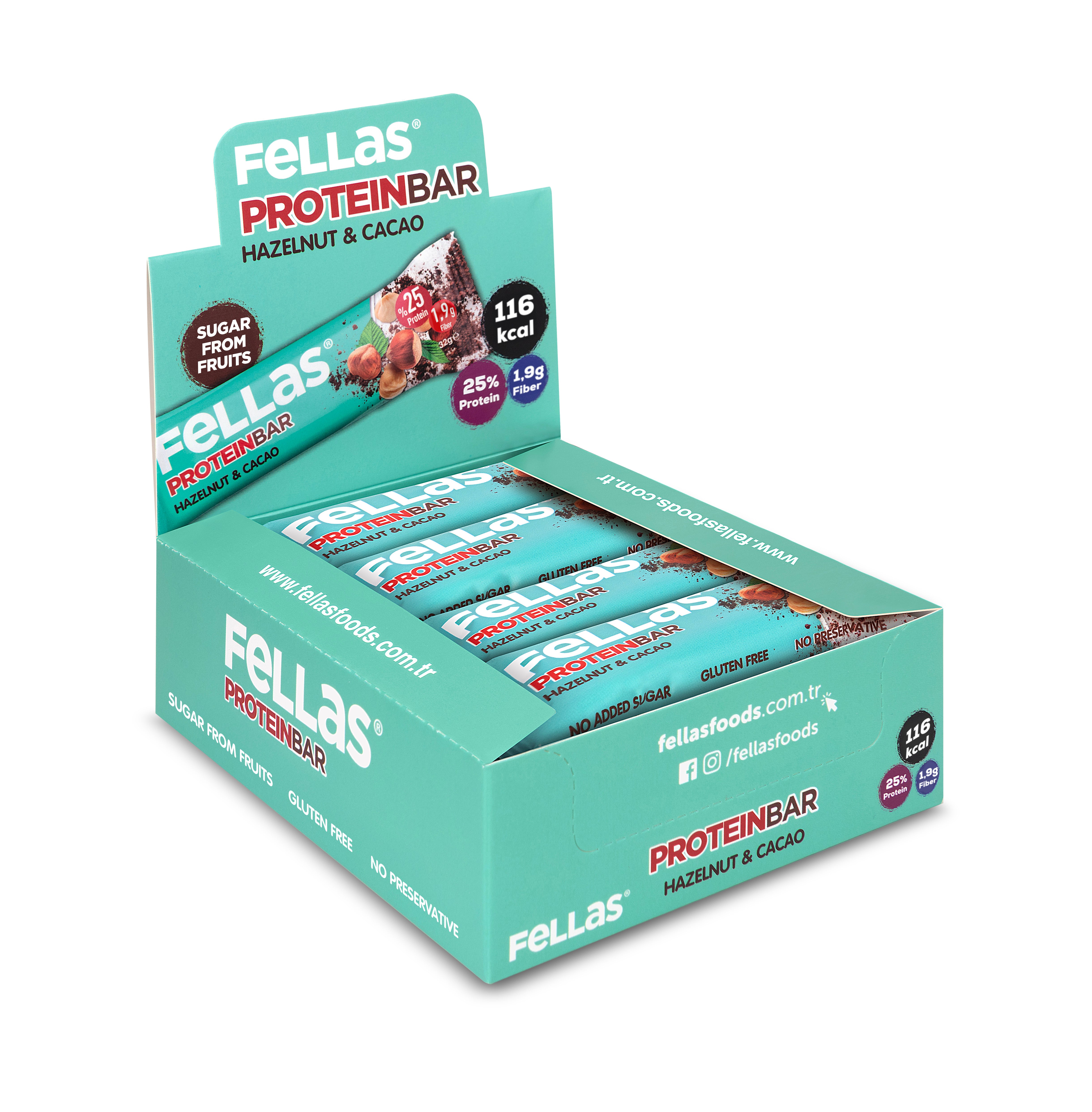 Protein Bar - Fındıklı ve Kakaolu (32 g) x 12 Adet