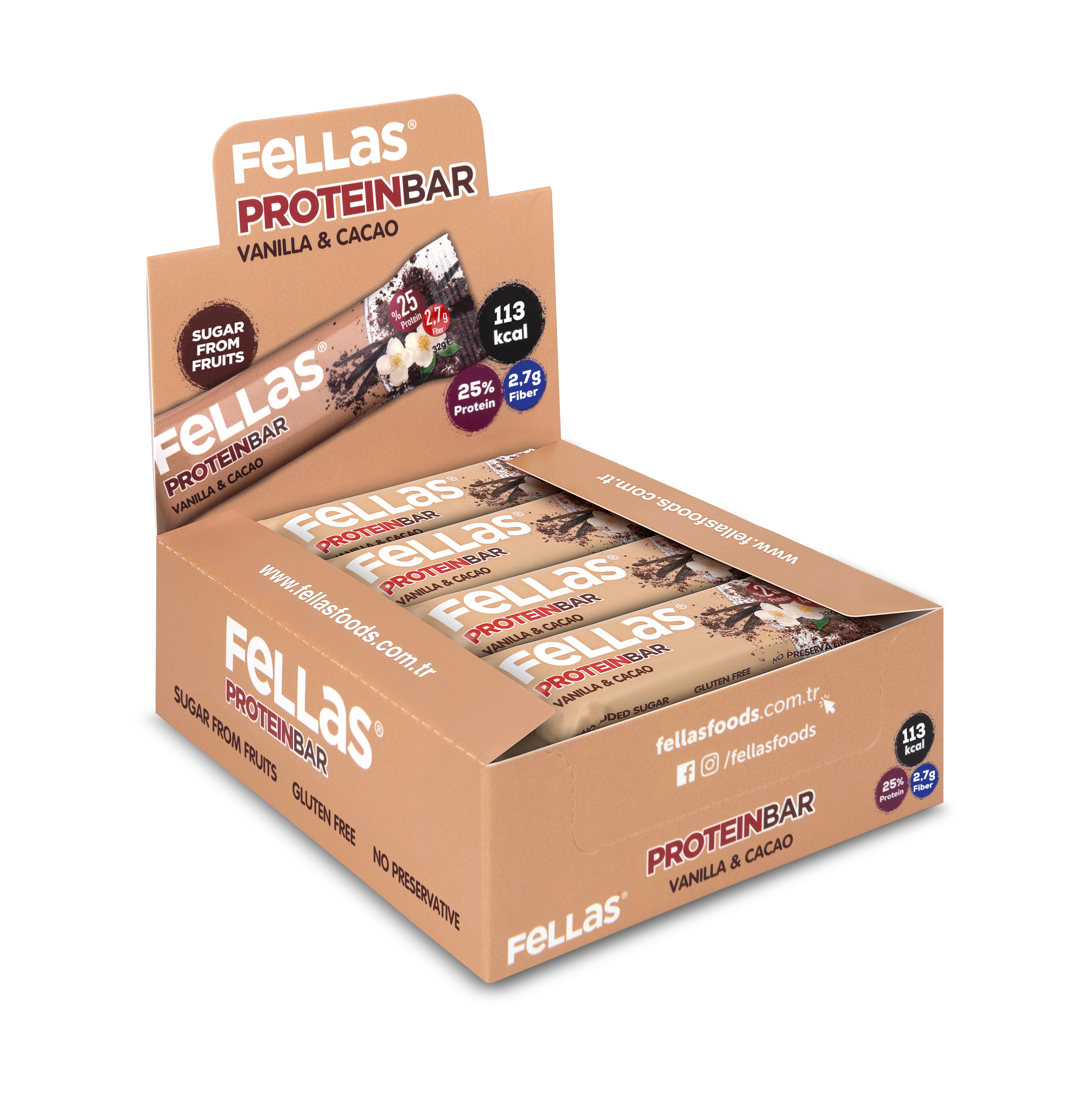 Protein Bar - Vanilyalı ve Kakaolu (32 g) x 12 Adet