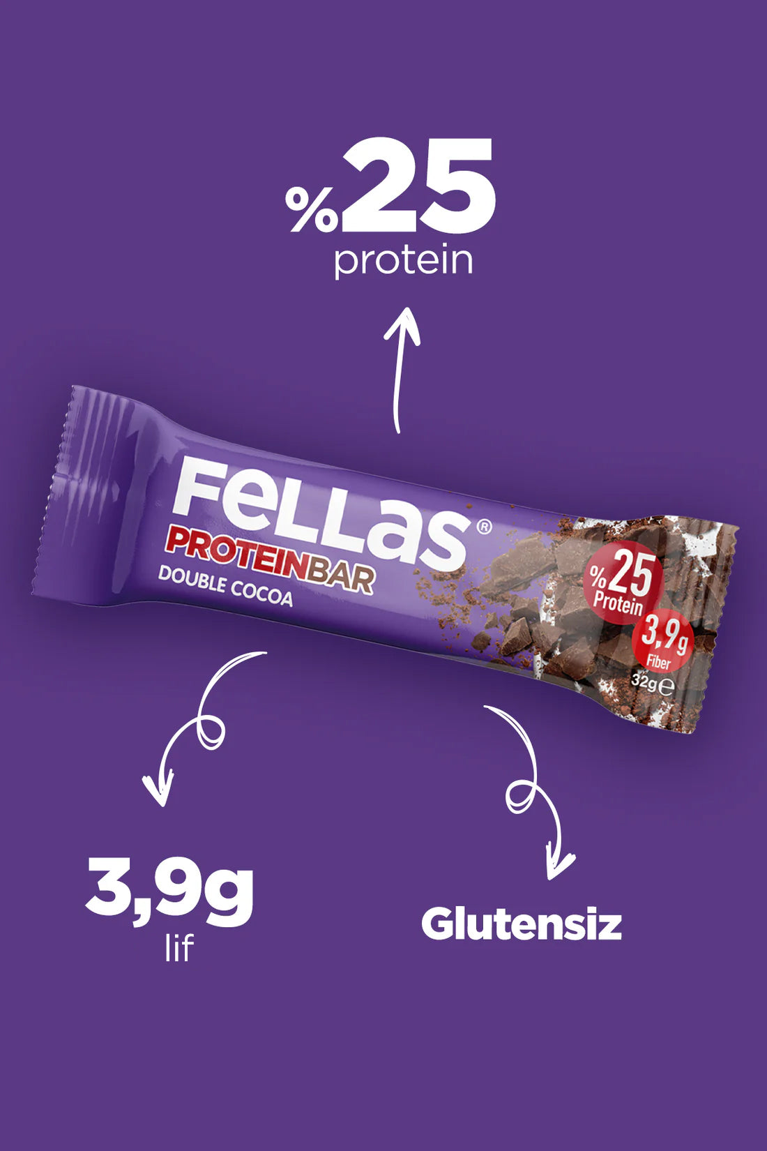 Protein Bar - Duble Kakaolu (32 g) x 12 Adet