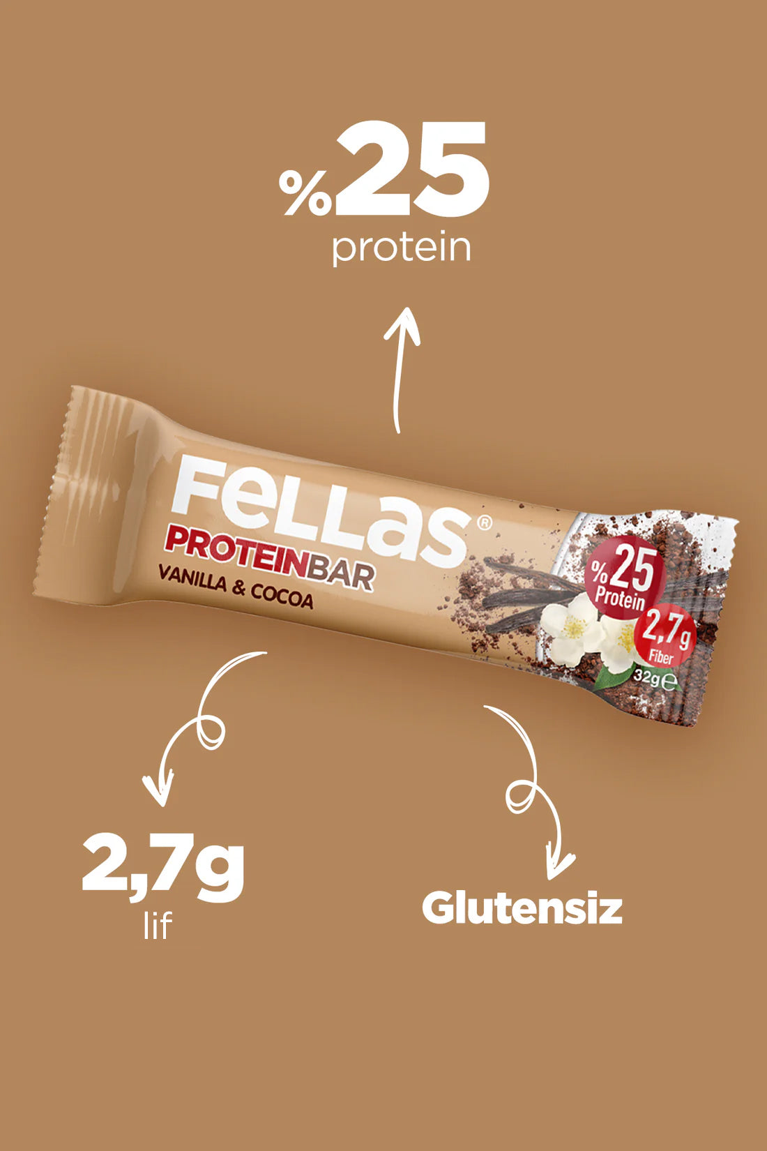 Protein Bar - Vanilyalı ve Kakaolu (32 g) x 12 Adet