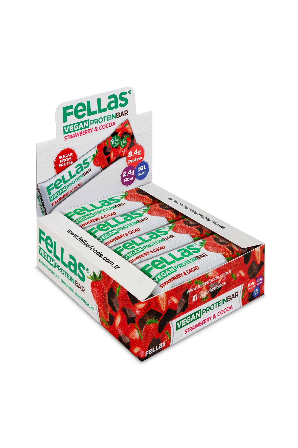 Vegan Protein Bar - Çilekli ve Kakaolu (40 g) x 12 Adet