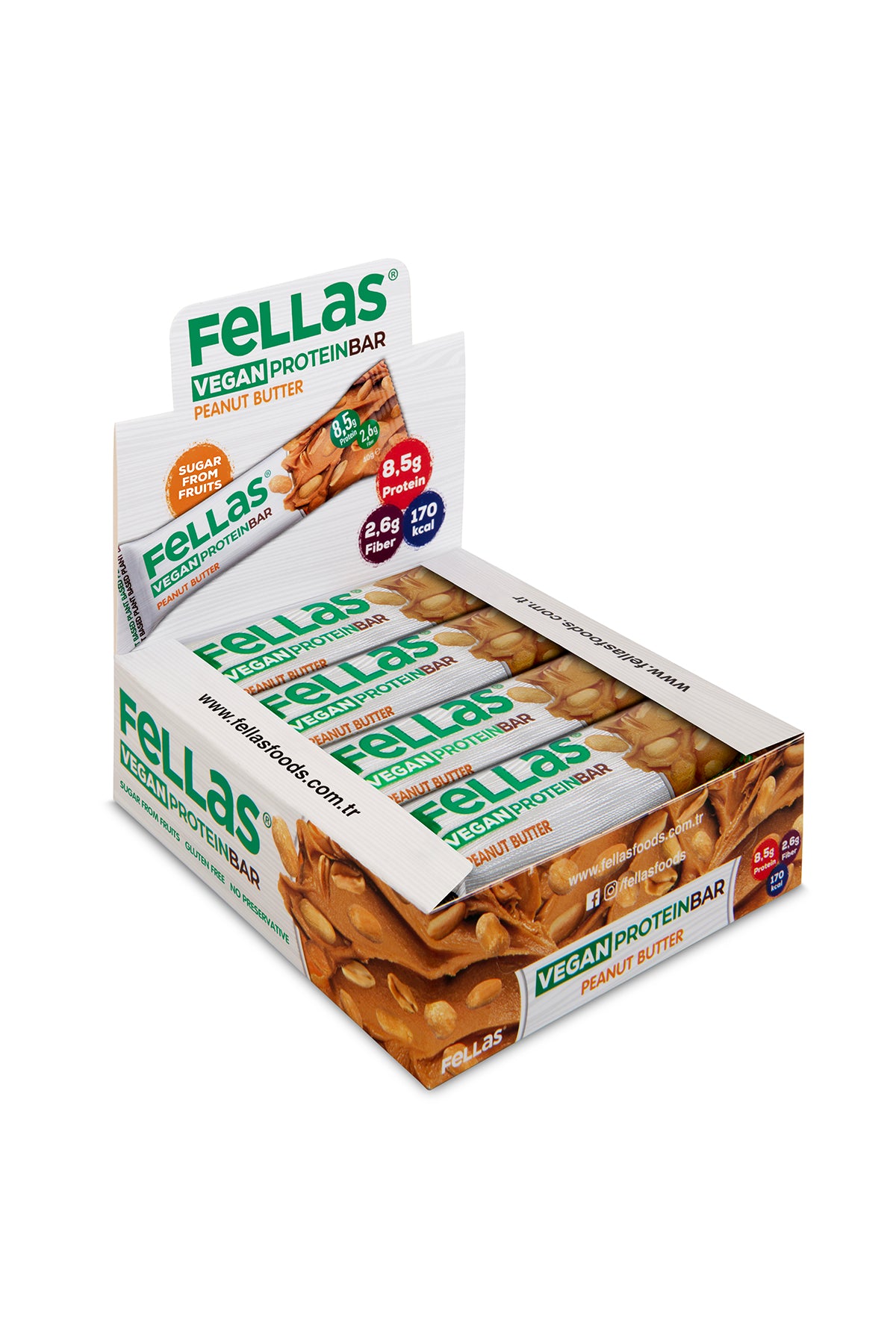 Vegan Protein Bar - Yer Fıstığı Ezmeli (40 g) x 12 Adet