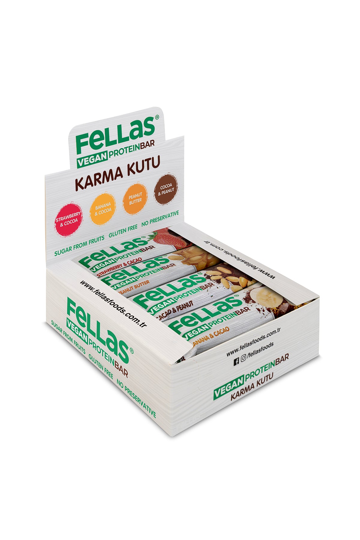 Vegan Protein Bar (40 g) Karma Kutu - 12 Adet (4 Çeşit)