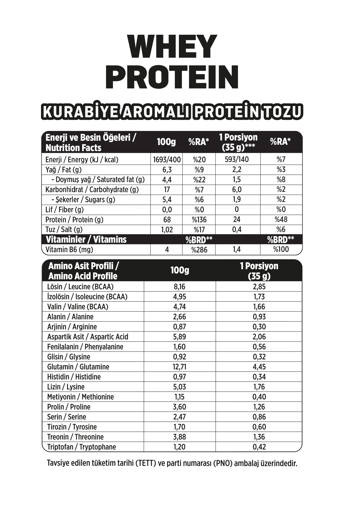 Whey Protein Tozu 2'li Deneme Paketi (525g x 2)