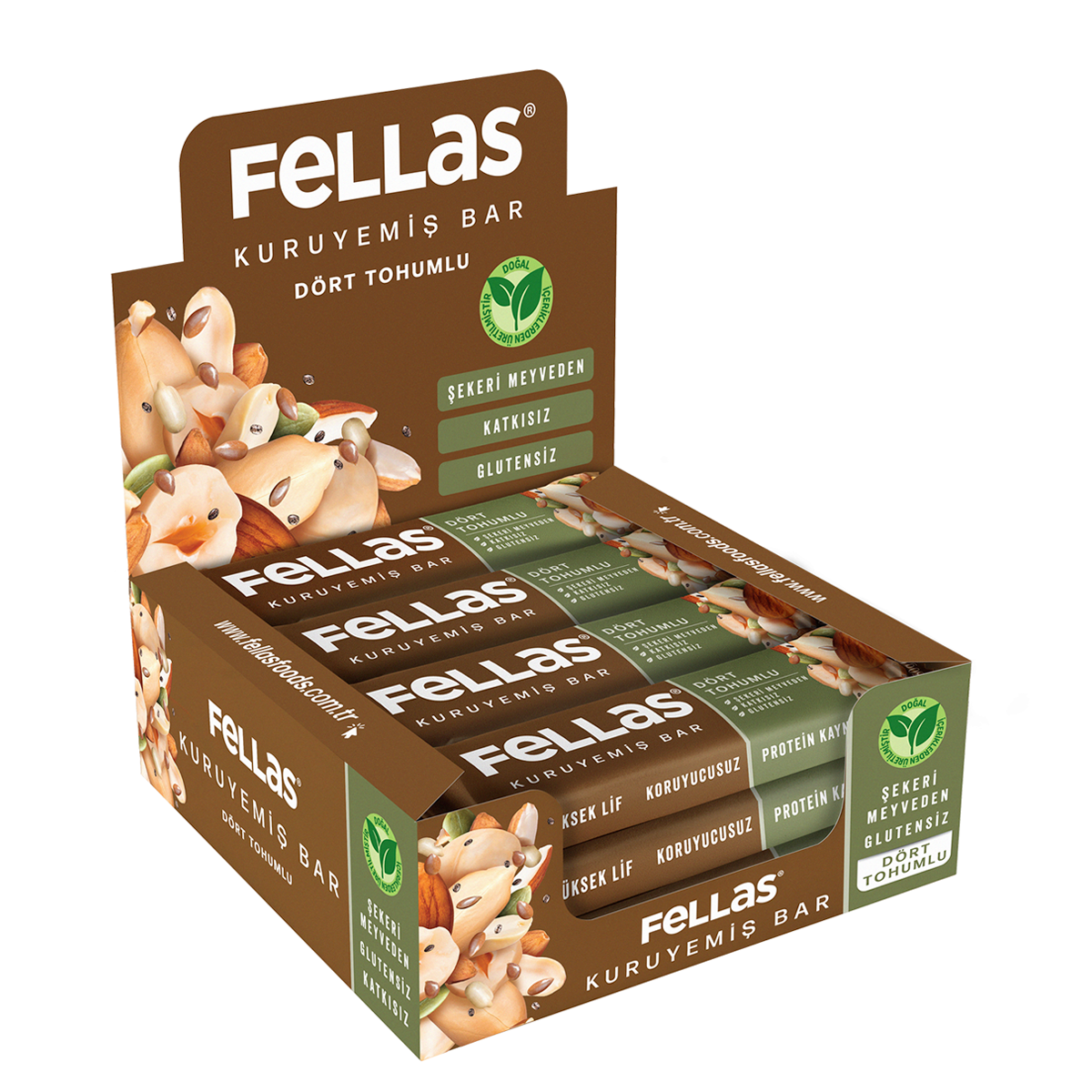 Dört Tohumlu Kuruyemiş Bar (30 g) x 12 Adet