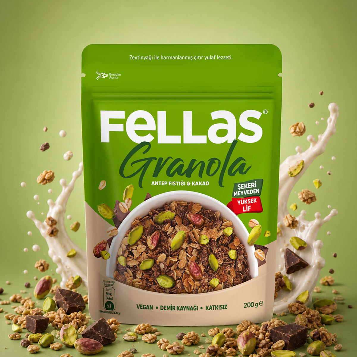 Granola - Antep Fıstığı & Kakao (200g)