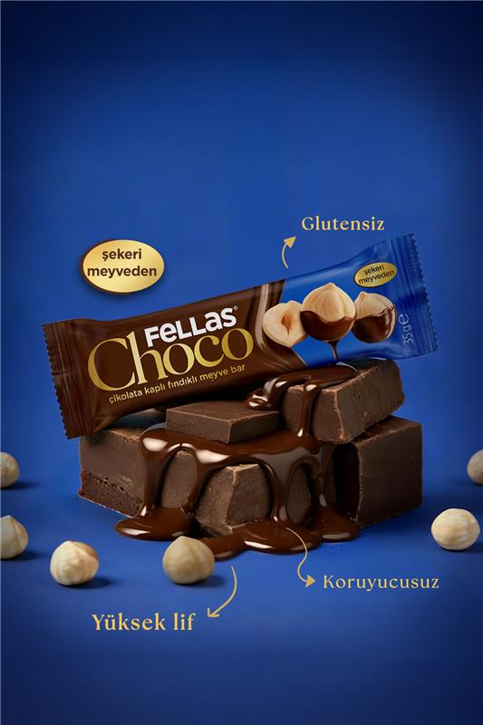 Choco - Çikolata Kaplı Fındıklı Meyve Bar (35 g) x 12 Adet