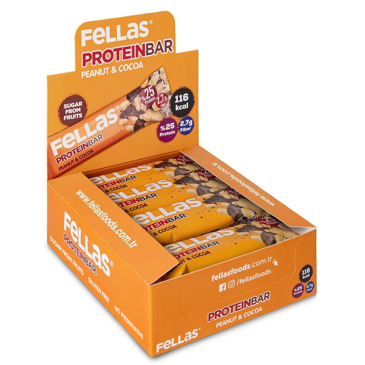 Protein Bar - Yer Fıstıklı ve Kakaolu (32 g) x 12 Adet